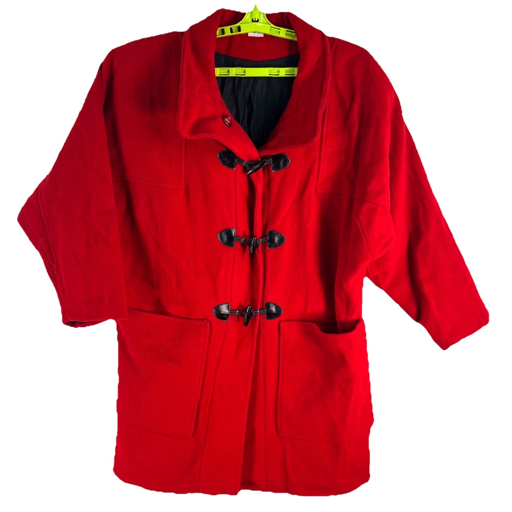 Vintage VINTAGE Michelle Stewart Wool Blend Toggle Coat Women’s XL Red 80s Vintage Wool Coat Women XL Red Size XL / US 12-14 / IT 48-50 - 2 Thumbnail
