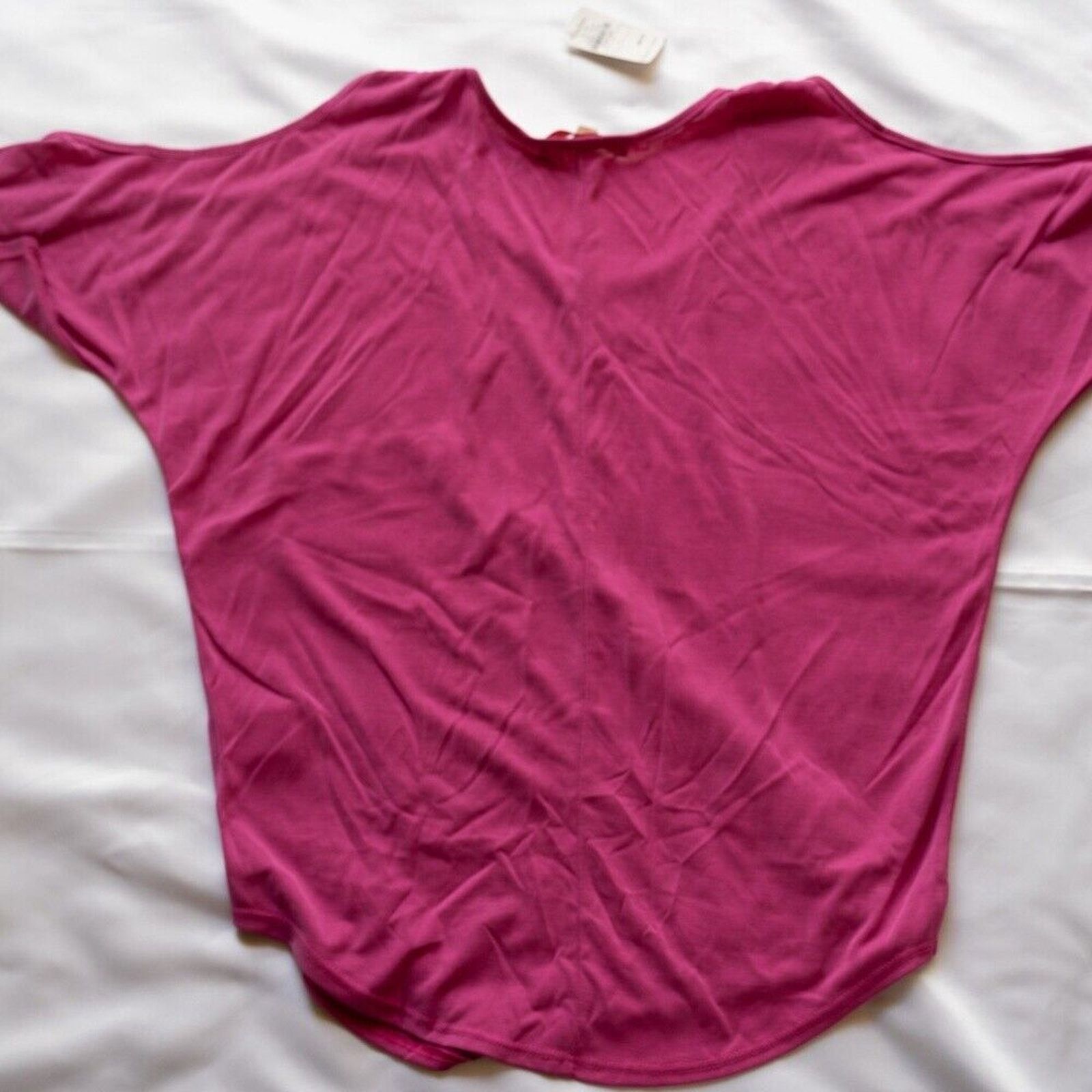 Other NWT Neiman Marcus Pink Cold Shoulder Scoop Neck Top Casual Size S / US 4 / IT 40 - 1 Thumbnail
