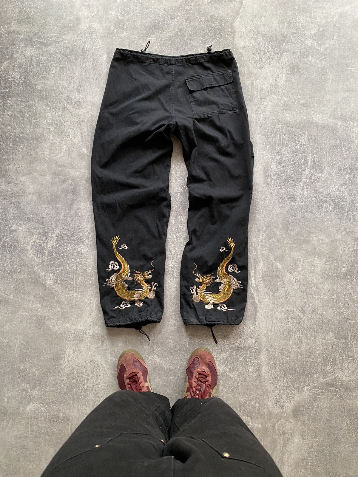 Japanese Brand × Vintage Vintage Dragon Embroidered Maharishi Styled Bondage Pants Size US 34 / EU 50 - 1 Thumbnail