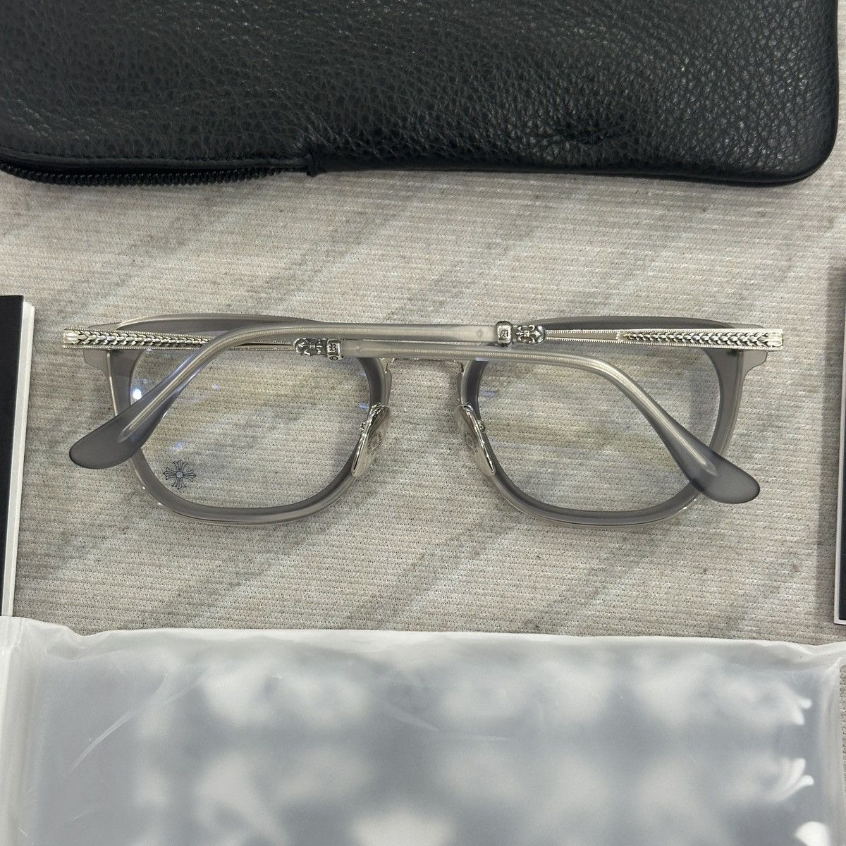 Chrome Hearts CHROME HEARTS STRAPADICTOME MATTE GRAPHITE/SS EYEGLASSES Size ONE SIZE - 4 Thumbnail