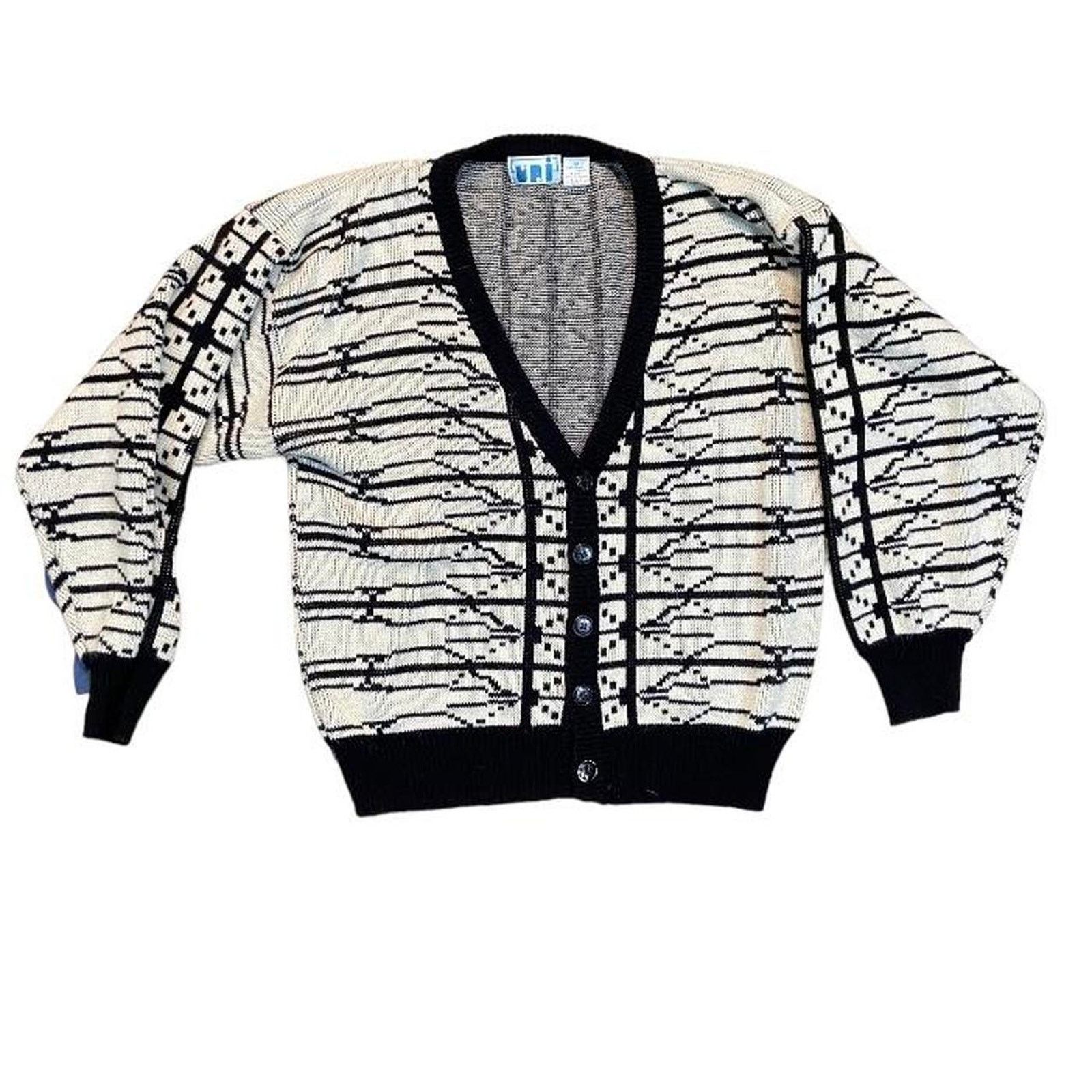 Other 90s black and white cardigan Size US M / EU 48-50 / 2 - 1 Thumbnail