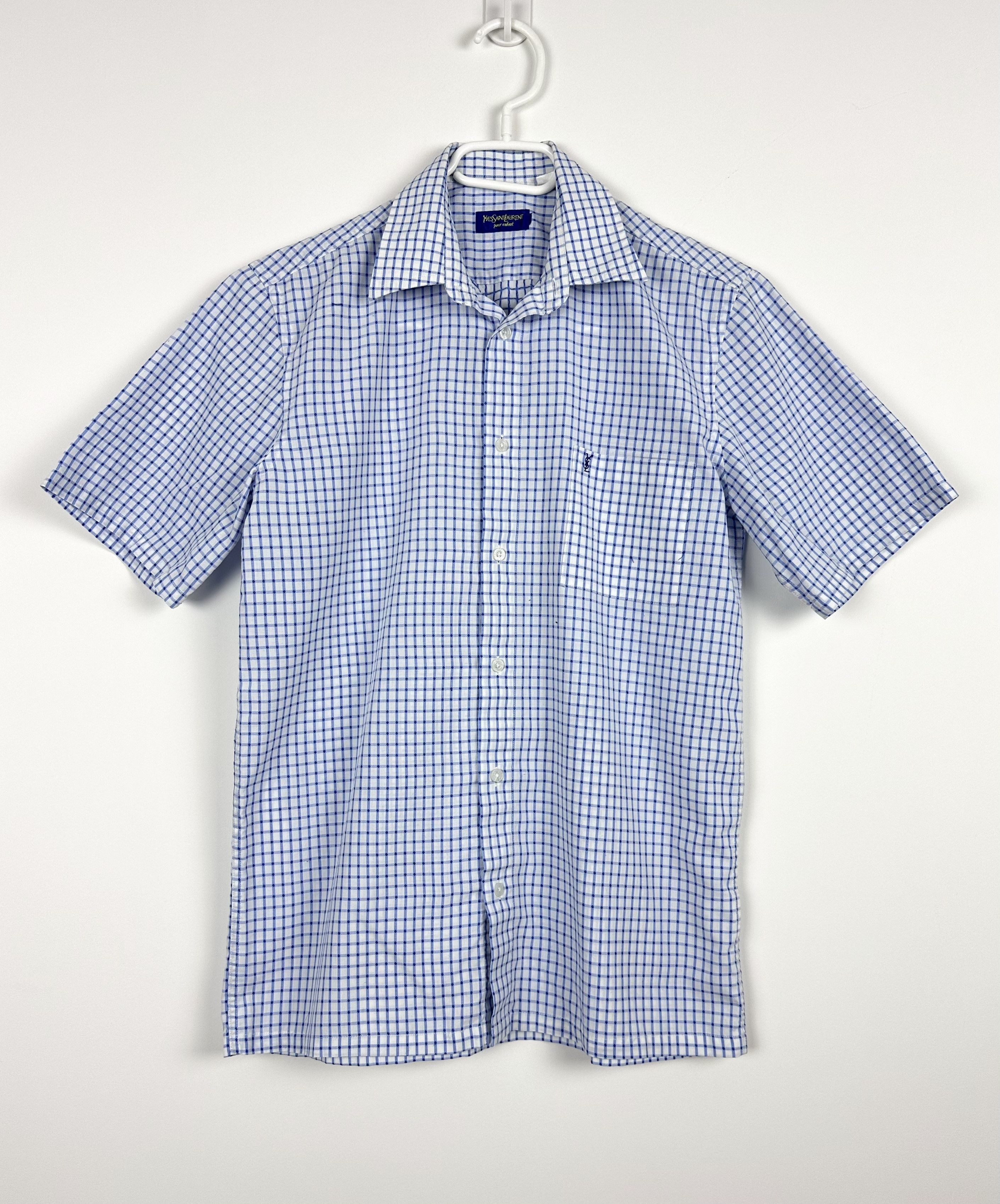 Yves Saint Laurent Yves Saint Laurent men's short-sleeved checked shirt S Size US S / EU 44-46 / 1 - 1 Thumbnail