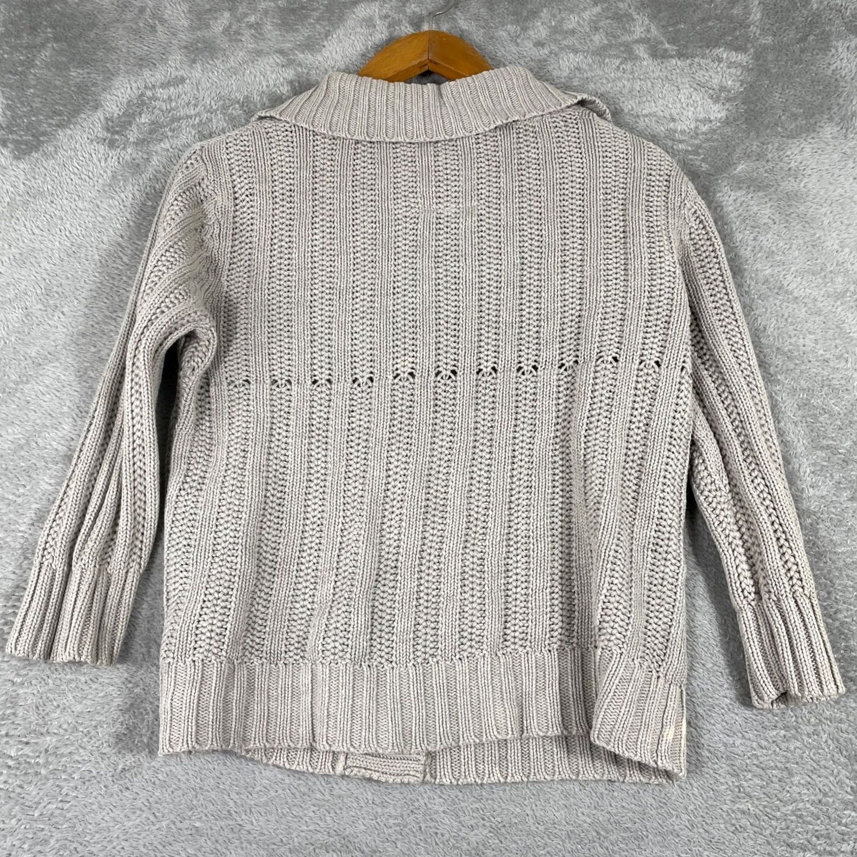 Aeropostale VINTAGE Aeropostale Sweater Womens L Gray Y2K Chunky Button Cardigan Beige Size L / US 10 / IT 46 - 2 Thumbnail