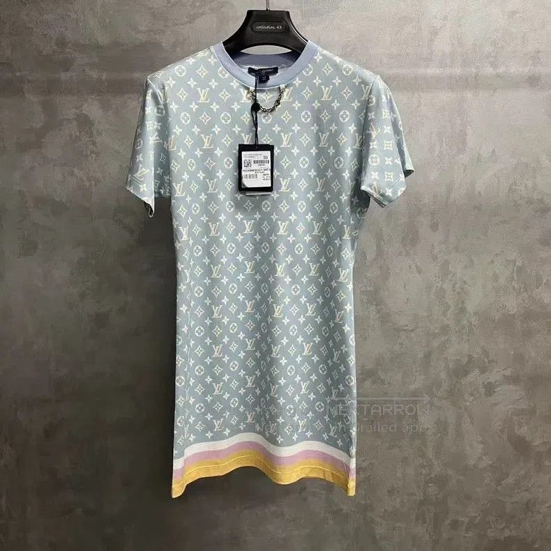 Louis Vuitton Louis Vuitton Blue Monogram Short Sleeve Dress. Size S / US 4 / IT 40 - 1 Thumbnail