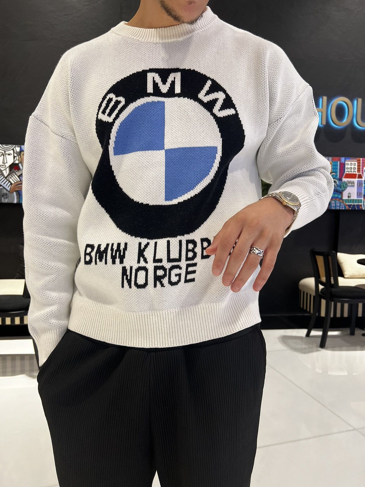 Vintage BMW Knit vintage sweater Size US M / EU 48-50 / 2 - 2 Thumbnail