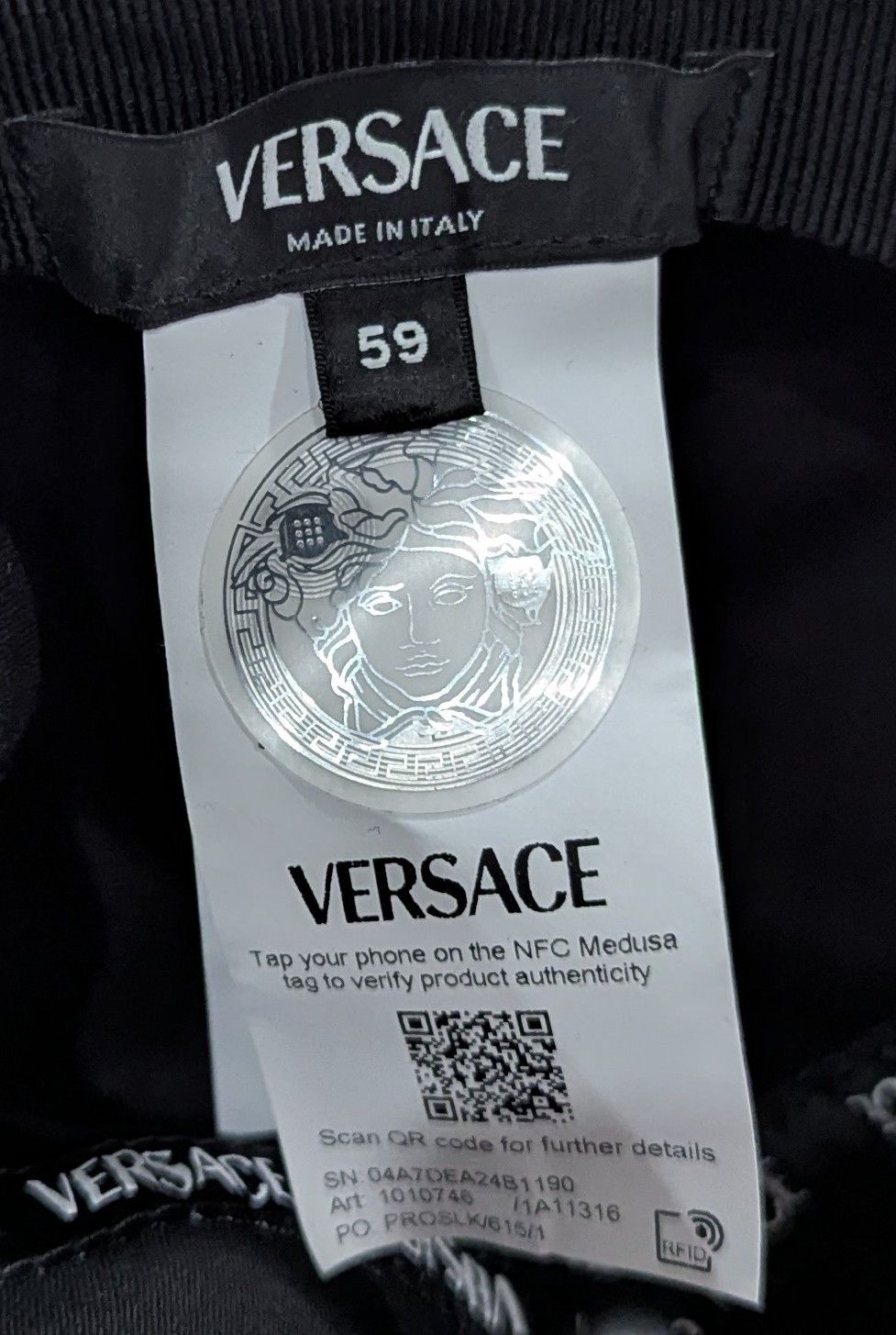 Versace Versace Tailoring Logo Baseball Cap Black/White 59 US 7 3/8 Size ONE SIZE - 6 Thumbnail