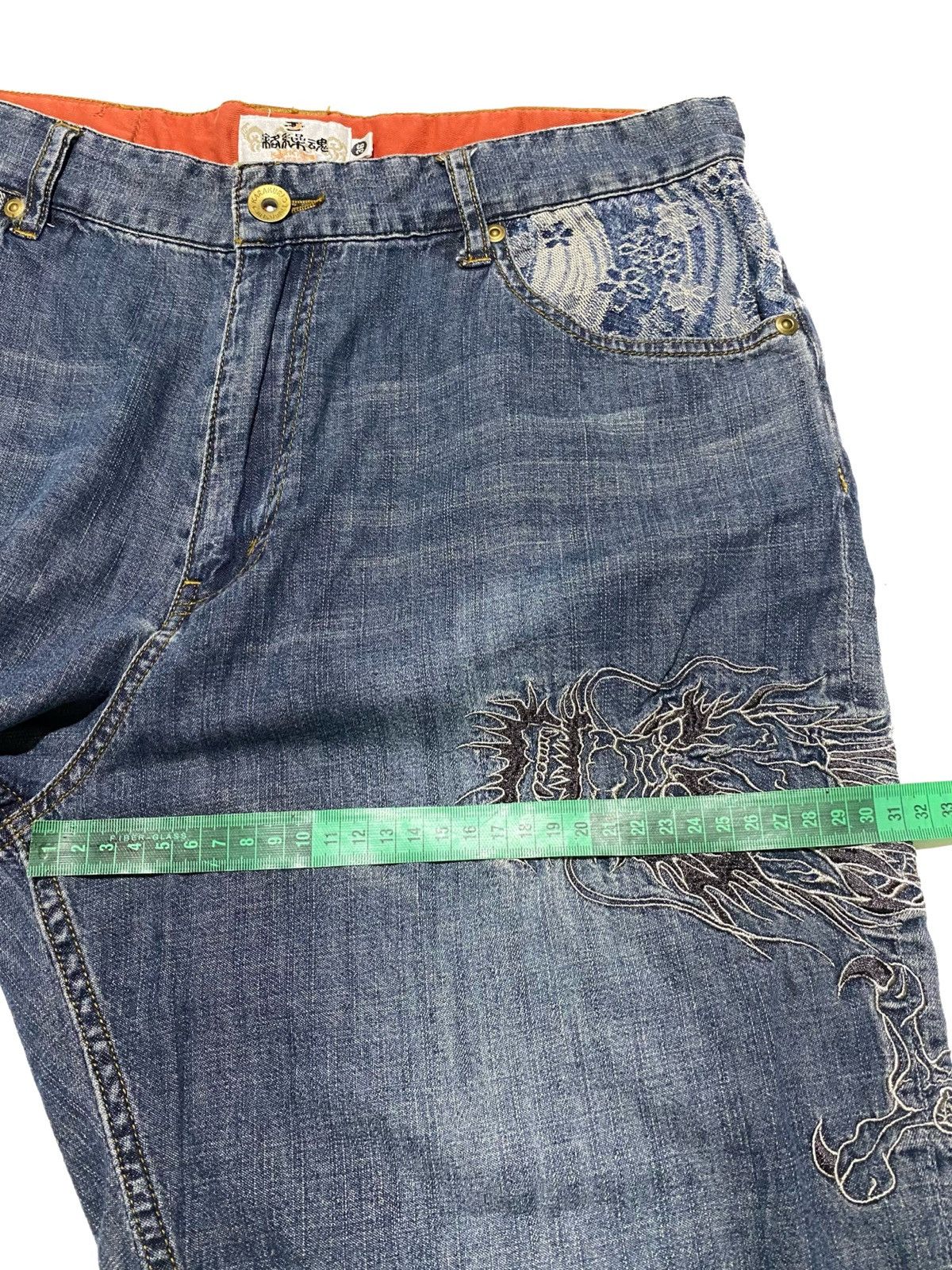 Japanese Brand VINTAGE KARAKURI TAMASHII DRAGON DENIM PANTS Size US 36 / EU 52 - 14 Thumbnail