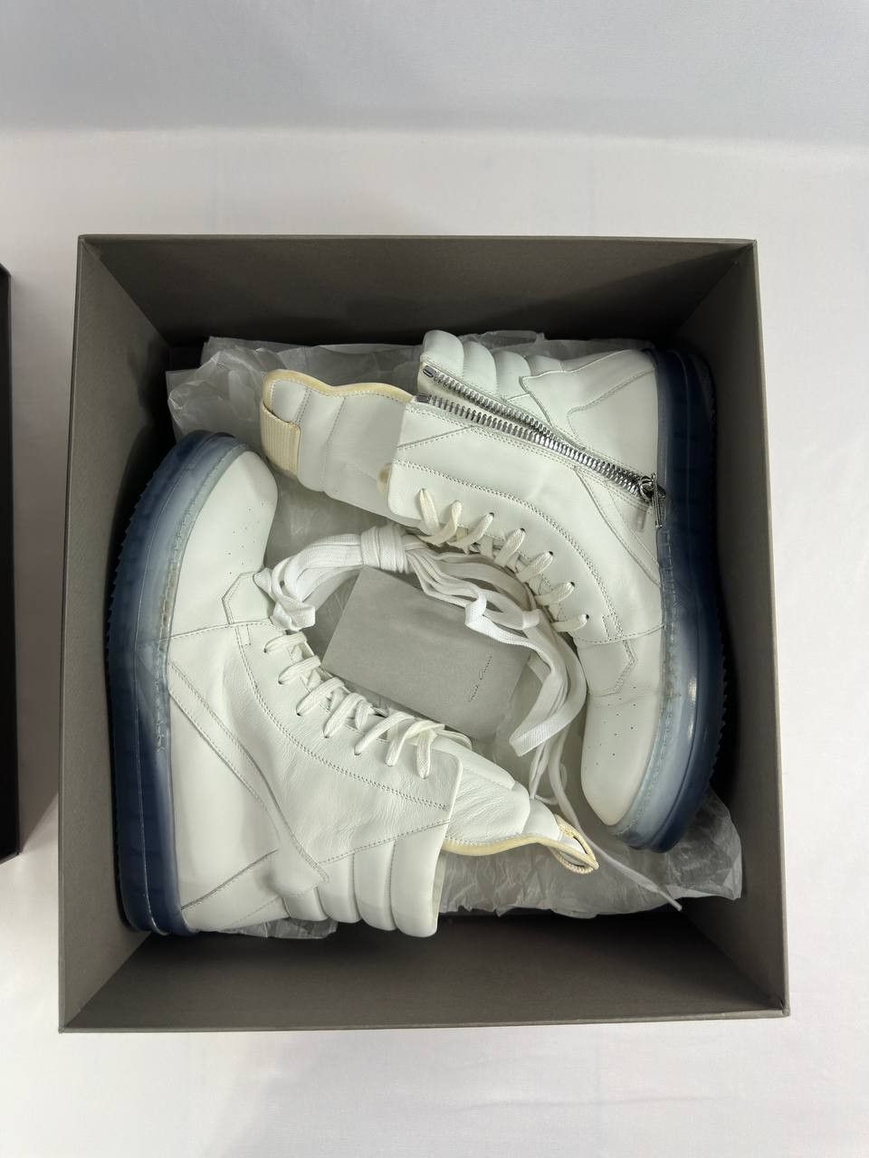 Rick Owens Rick Owens Geobasket High 'Chalk White Blue Transparent' Size US 8 / EU 41 - 21 Thumbnail