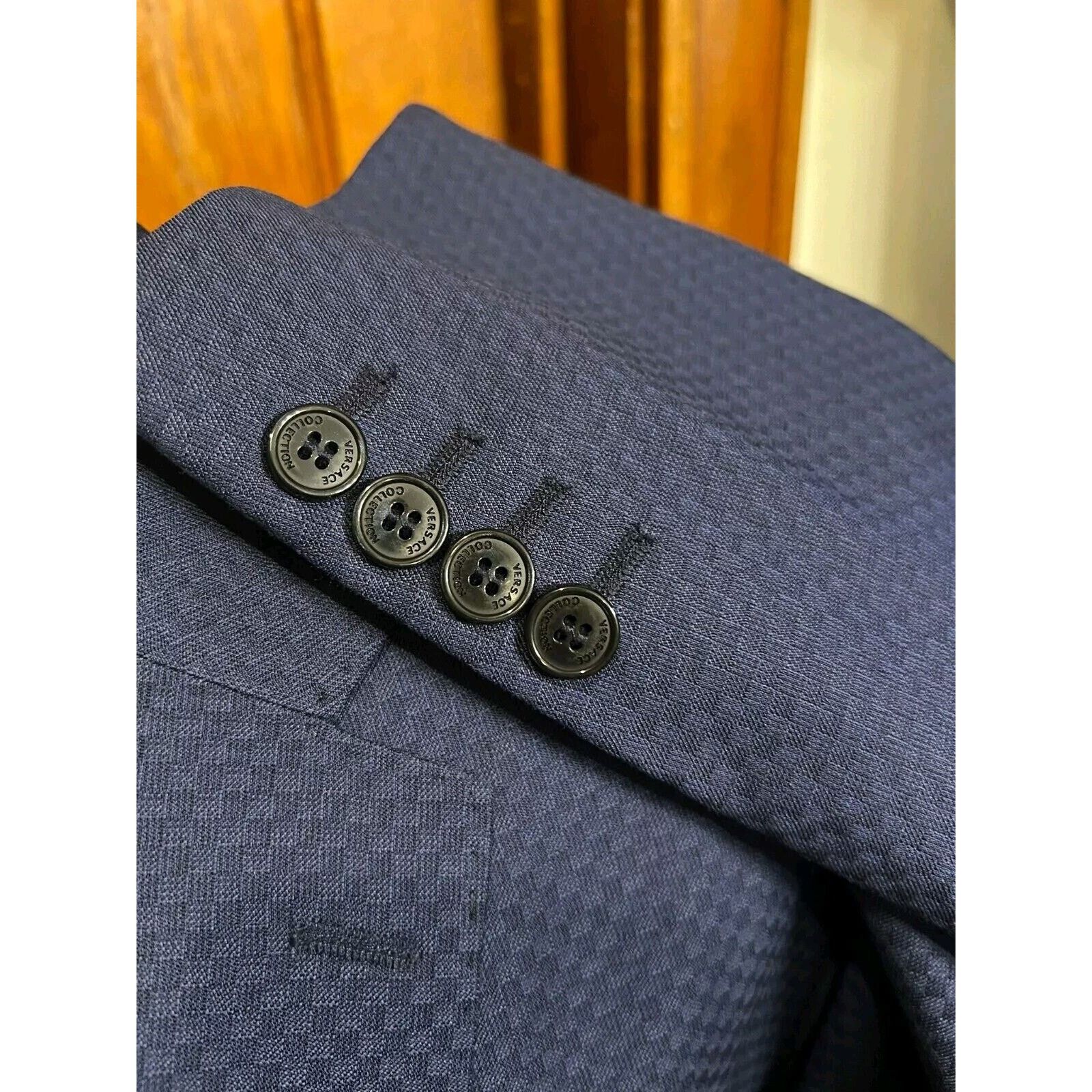 Versace Versace Collection navy blue Wool Blazer Size 42 Size 42R - 2 Thumbnail