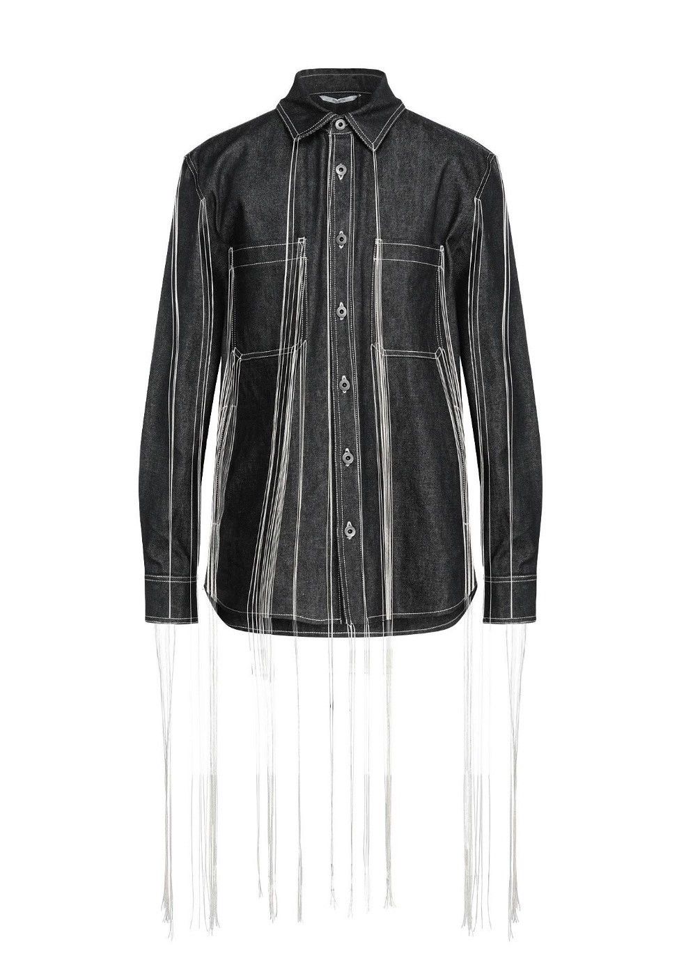 Valentino Valentino Denim Tassel Shirt Jacket Size US S / EU 44-46 / 1 - 1 Thumbnail