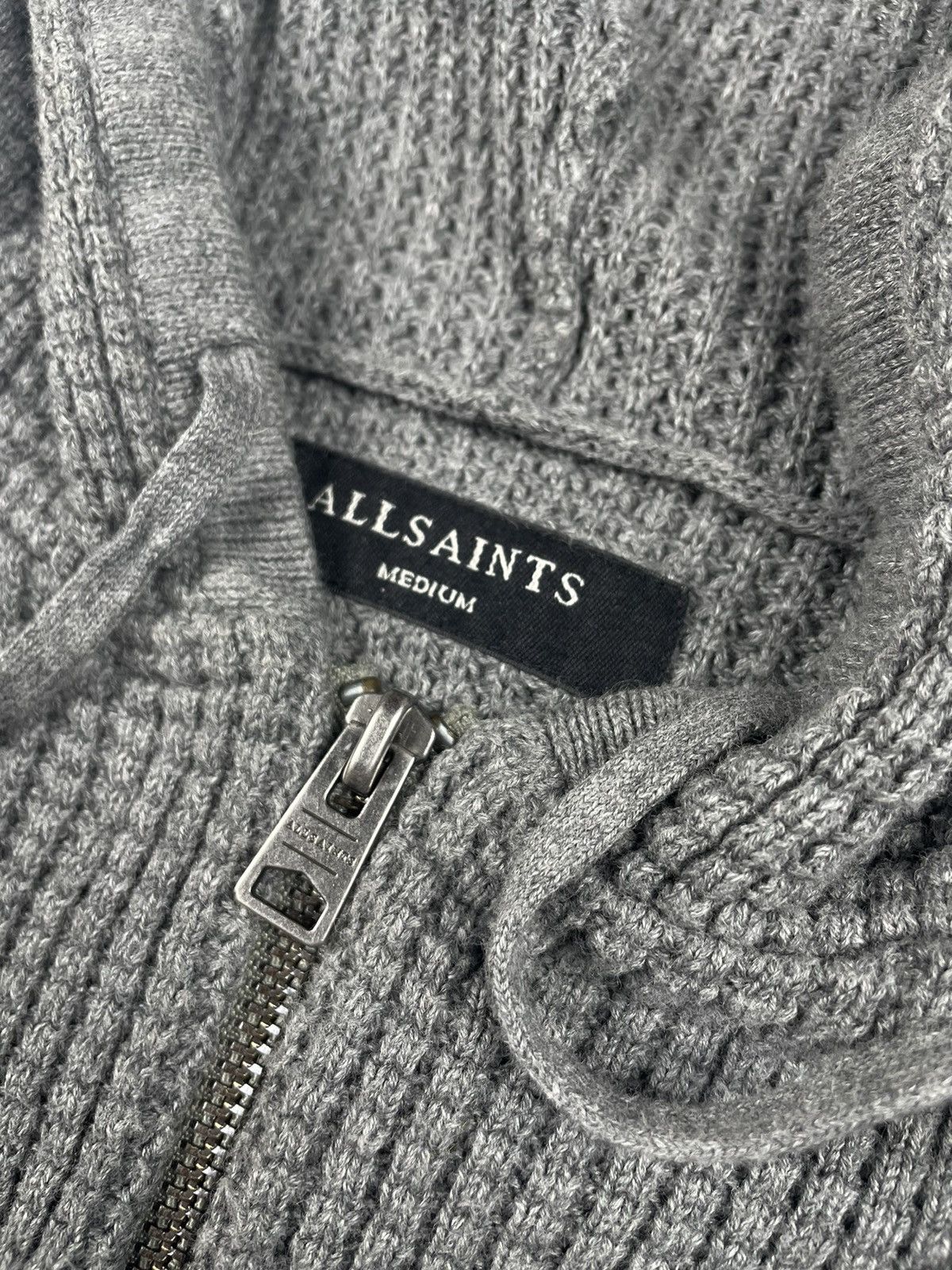 Allsaints All Saints Grey Zip Hoodie Y2K Style Size: M - L Size US L / EU 52-54 / 3 - 6 Thumbnail