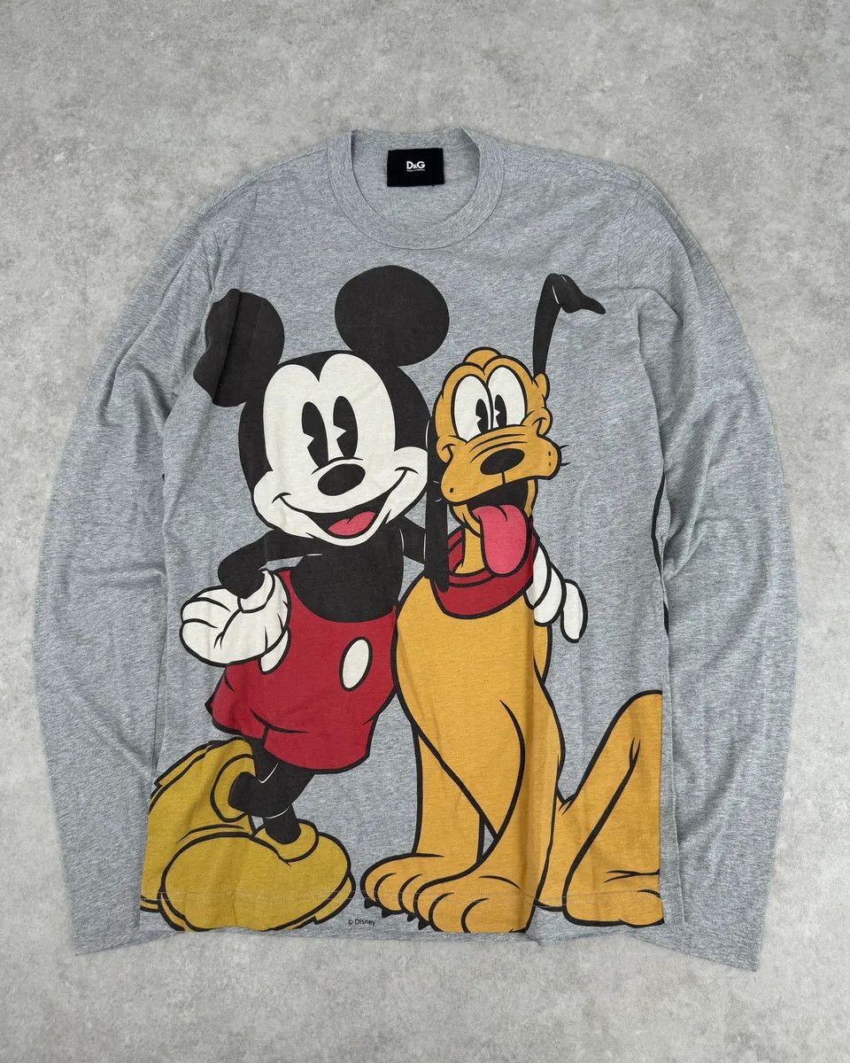 Dolce & Gabbana AW2010 Dolce & Gabbana Mickey & Pluto Grey Longsleeves Size US L / EU 52-54 / 3 - 1 Thumbnail