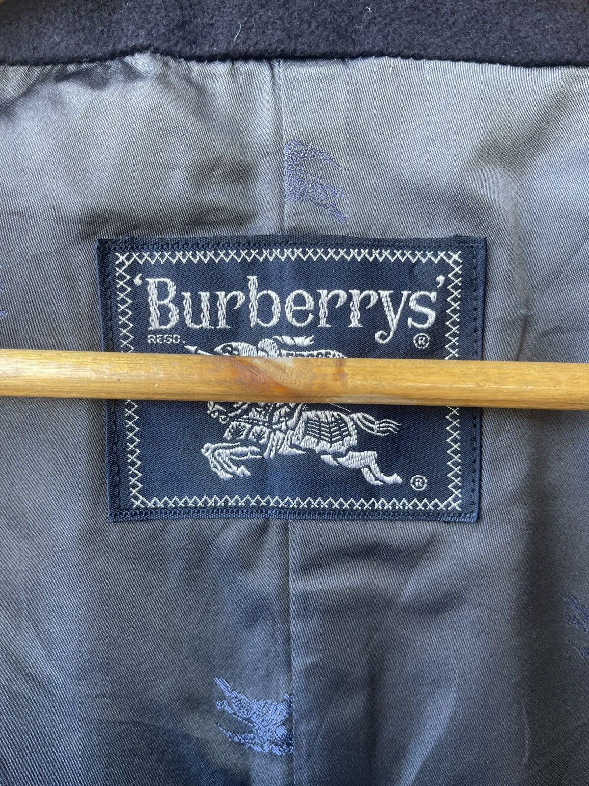 Burberry VINTAGE Burberrys 100% Cashmere Long Coat Navy Blue C-TK83 Size US L / EU 52-54 / 3 - 3 Thumbnail
