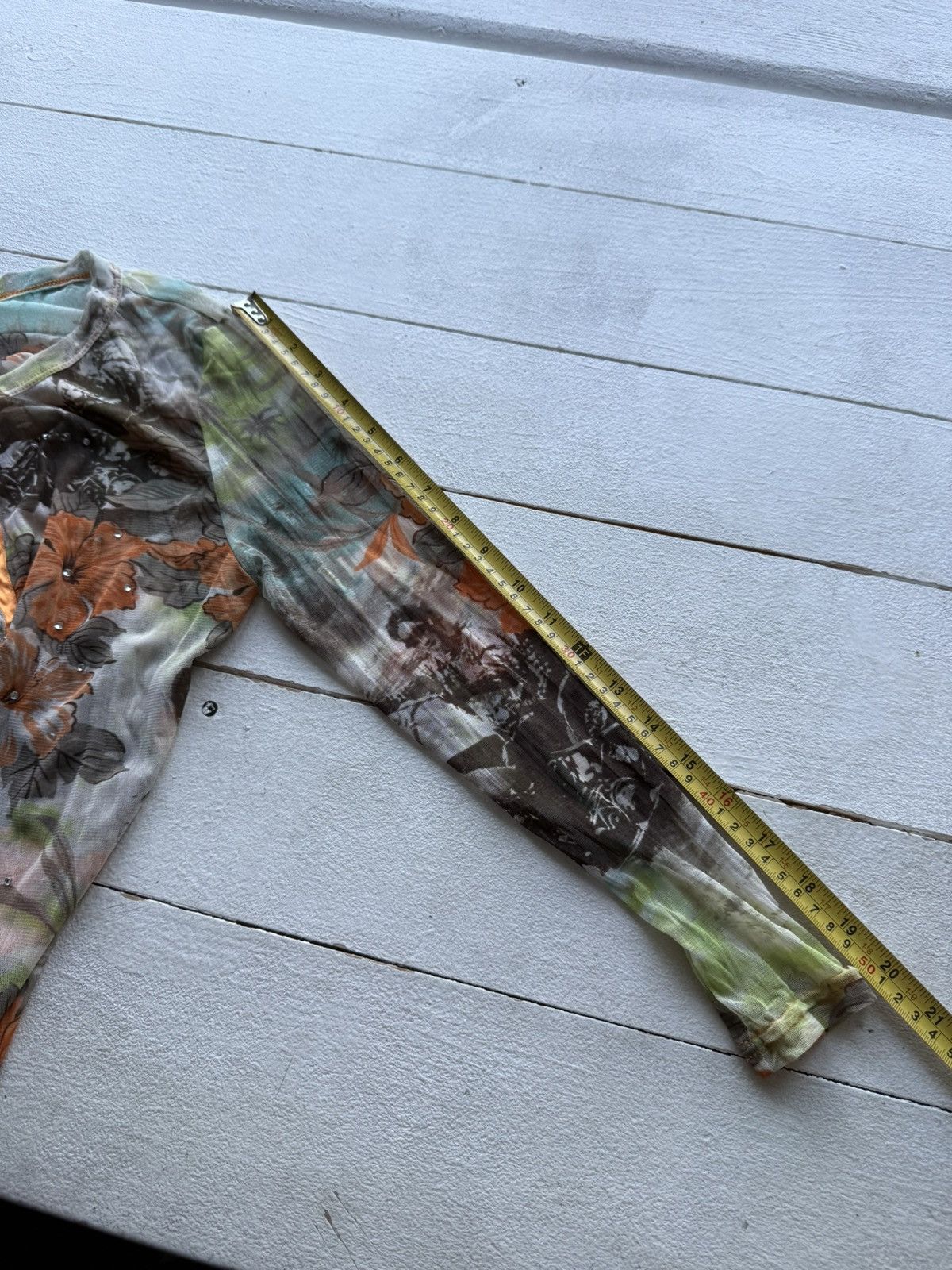 Designer × Vintage FADDA Y2K Floral Mesh Twin Set with Rhinestones Size S/M Size S / US 4 / IT 40 - 14 Thumbnail