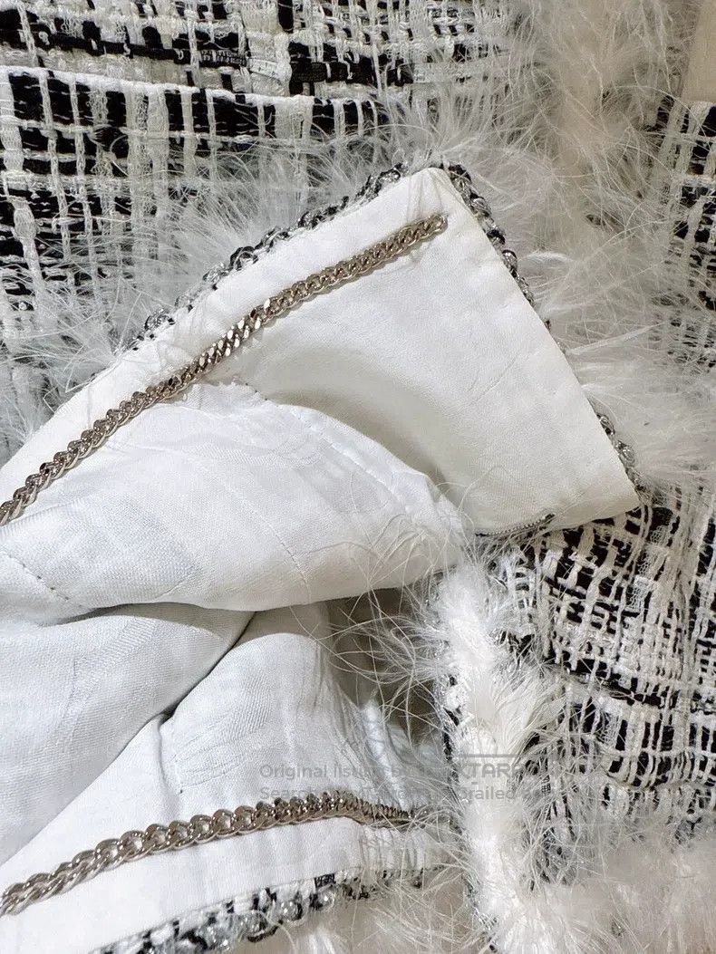 Chanel Chanel 25S Spring and Summer Black and White Woven Feather Size XXS / US 00 / IT 34 - 6 Thumbnail