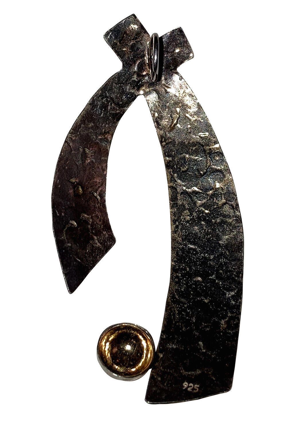 Designer Mexican Sterling Abstract Hammered Pendant Earring Set Size ONE SIZE - 3 Thumbnail