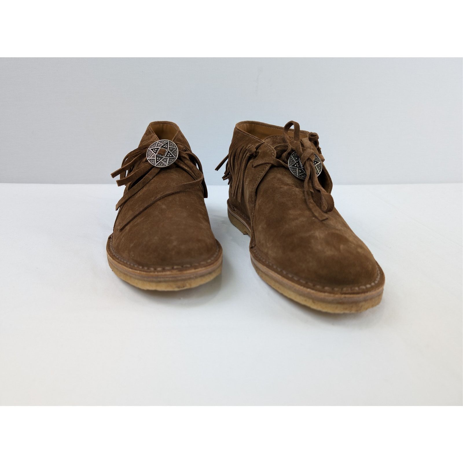 Saint Laurent Paris o1rshd1 Wyatt Suede Fringe Boots in Brown Size US 8 / EU 41 - 6 Thumbnail