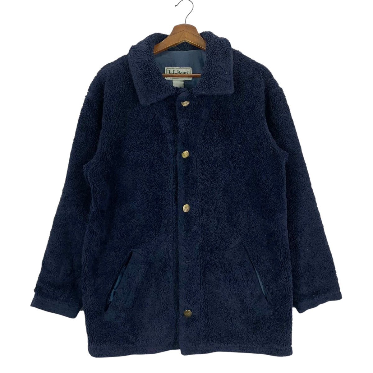 L.L. Bean × Vintage Vintage L.L. Bean Fleece Button Jacket Size US L / EU 52-54 / 3 - 1 Thumbnail
