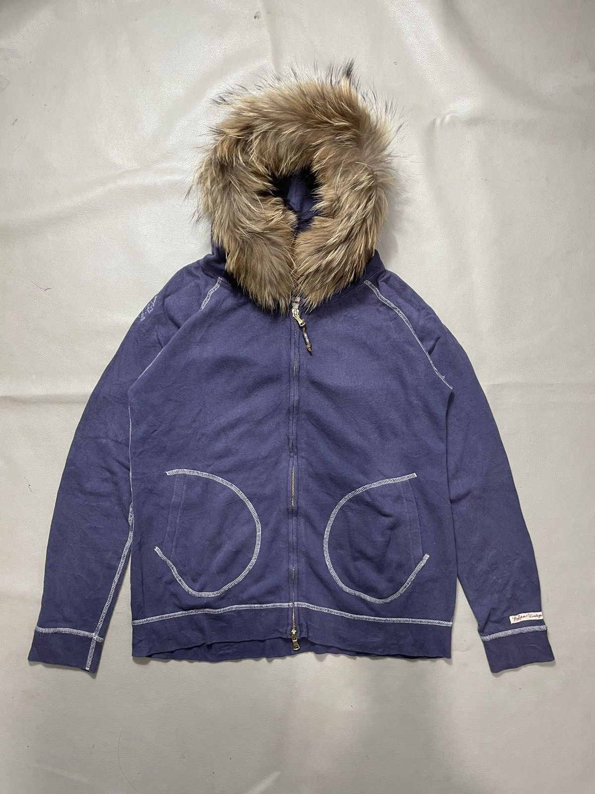 If Six Was Nine × Japanese Brand × Le Grande Bleu (L.G.B.) Polpo distressed Zip Fur Hoodie Lgb style Size US L / EU 52-54 / 3 - 1 Thumbnail