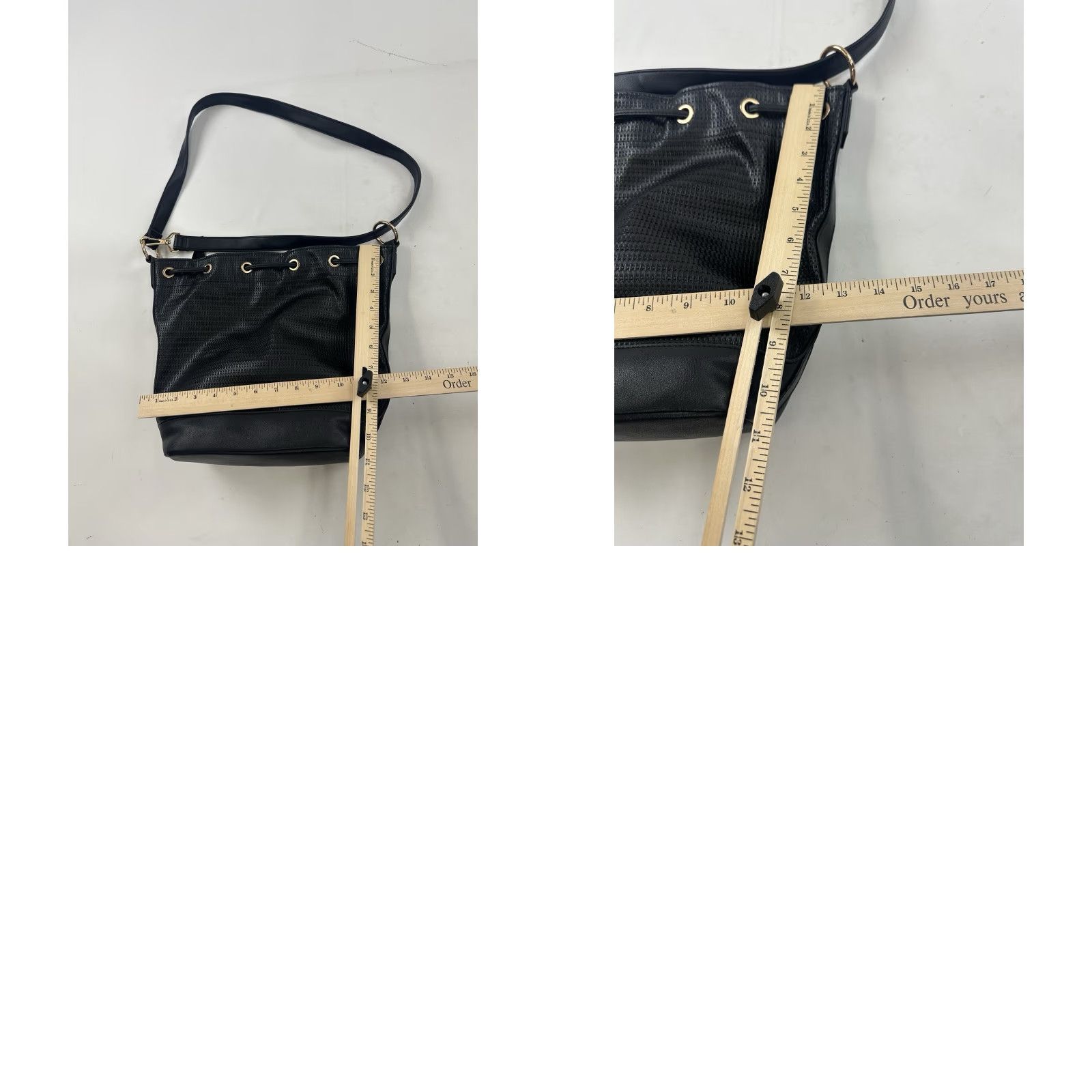 Jones New York Jones New York Signature Bag Crossbody Shoulder Bucket Faux Leather Black Women Size ONE SIZE - 8 Thumbnail