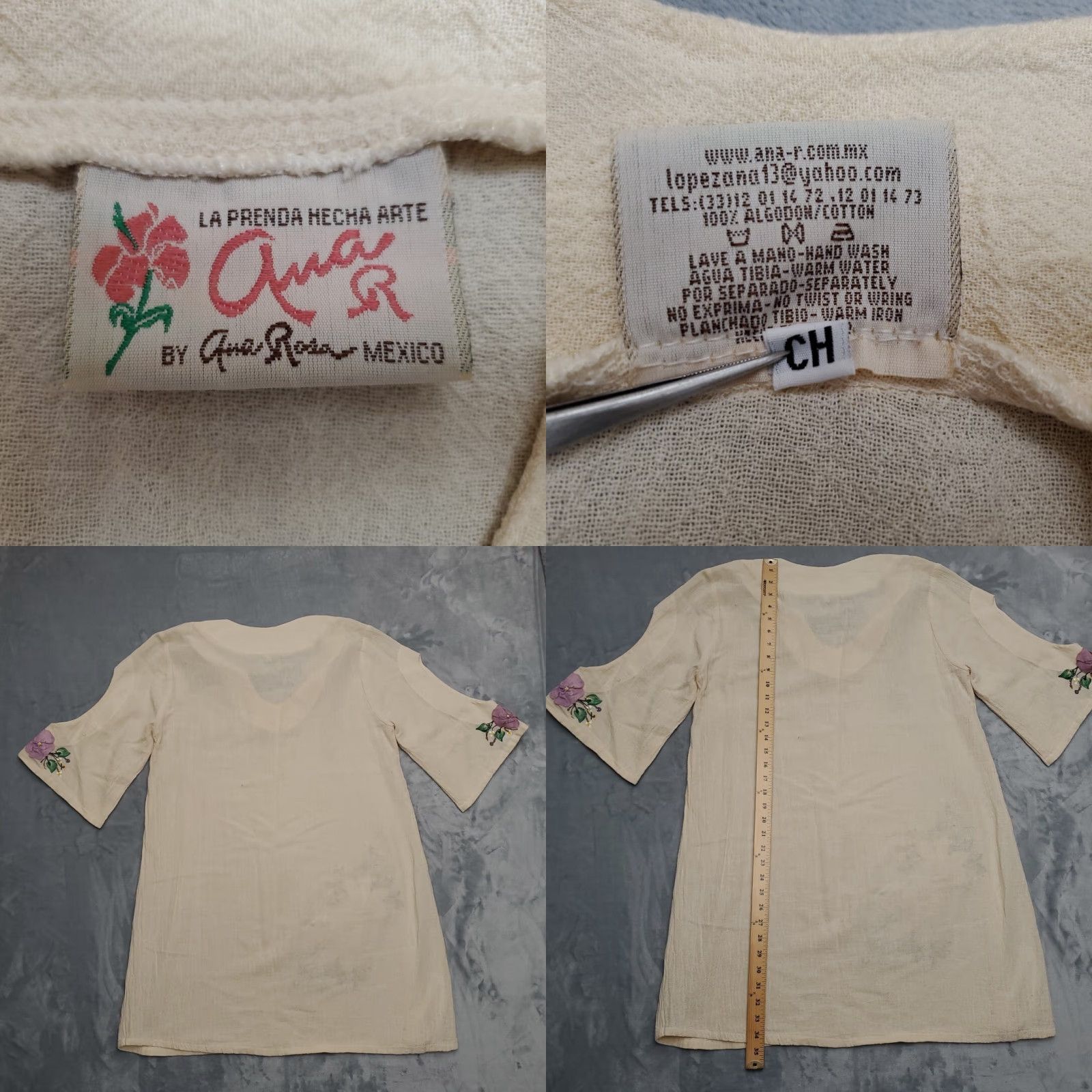 Vintage VINTAGE Ana Rosa Hand Painted Dress Womens S Yellow Floral Cottagecore Artisan Dress Size S / US 4 / IT 40 - 8 Thumbnail