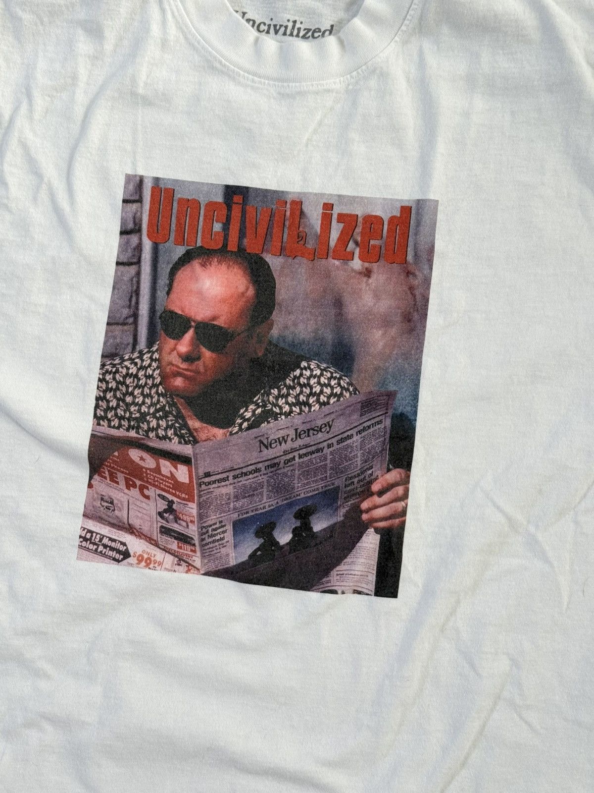 Other Men's Uncivilized Tony Soprano White Tee T-Shirt Sz L Large Size US L / EU 52-54 / 3 - 2 Thumbnail