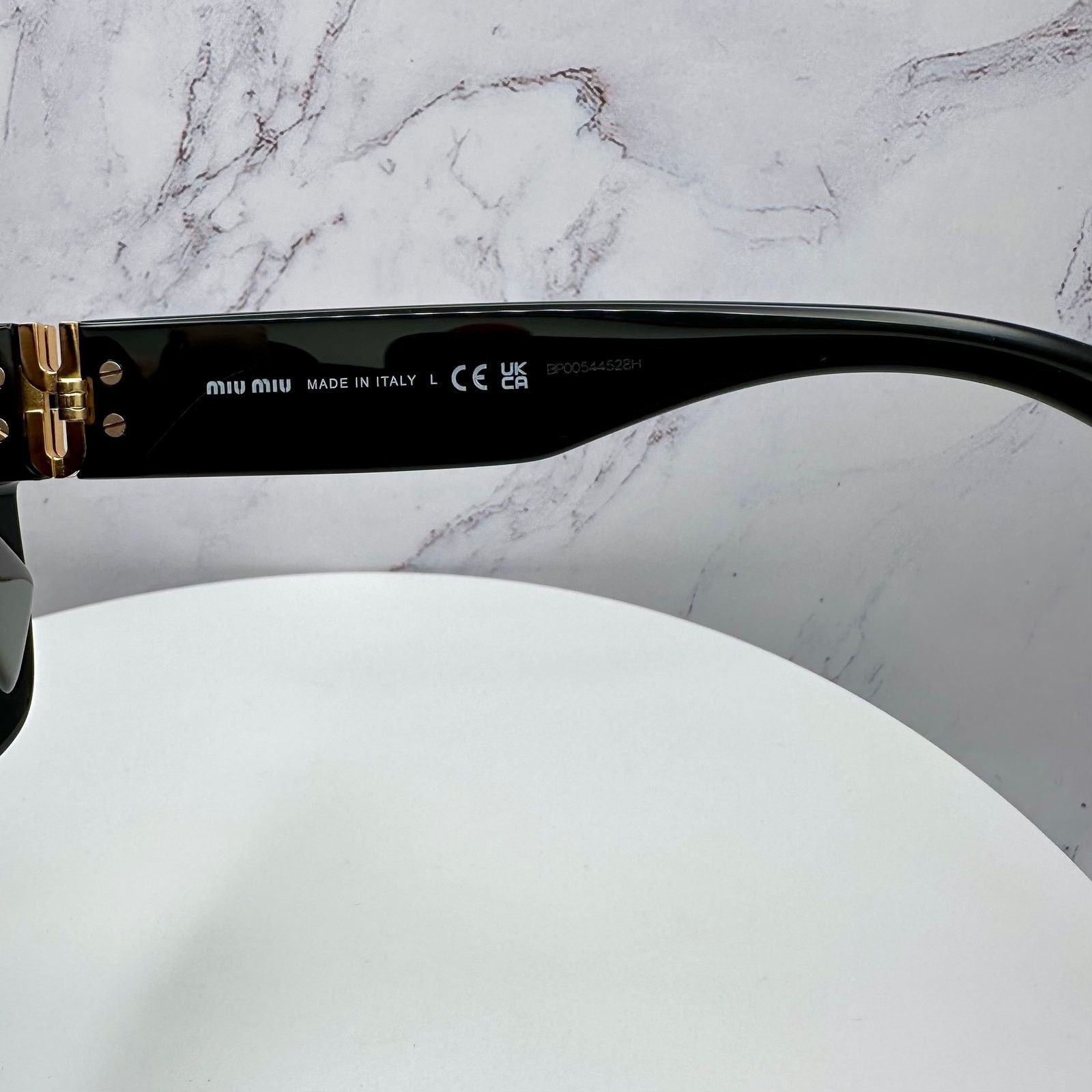 Miu Miu New MIU MIU Sunglasses Black Square Gold Full Rim 56 MIU MIU Size ONE SIZE - 13 Thumbnail