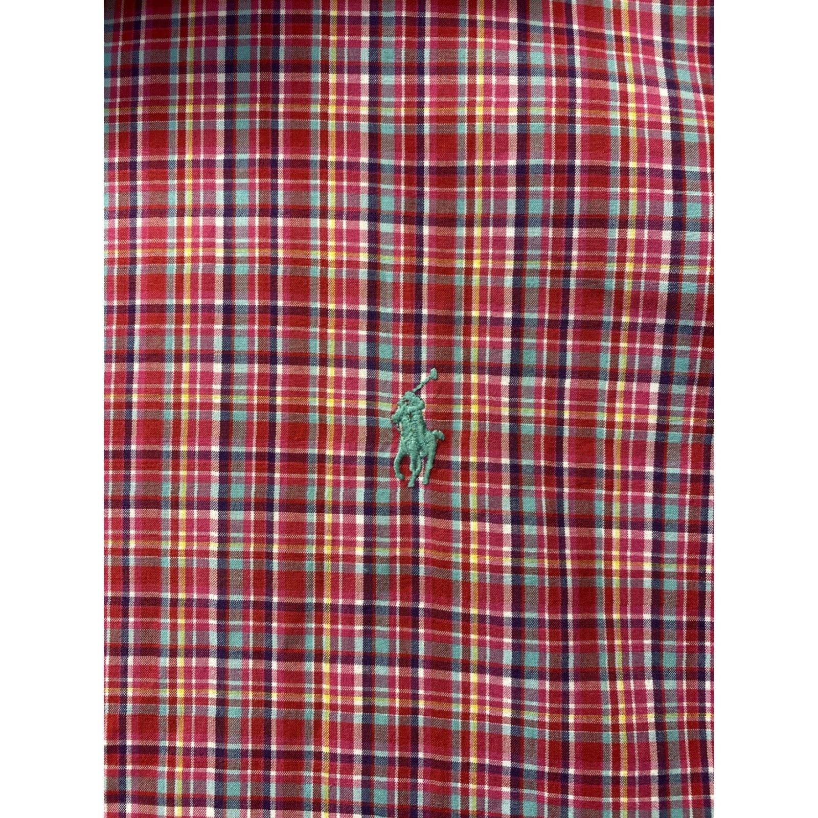 Ralph Lauren Ralph Lauren Button-Down Shirt Mens XL Red Plaid Classic Short Sleeves Polo Pony Logo Embroidered Signature Accent Size US XL / EU 56 / 4 - 4 Thumbnail