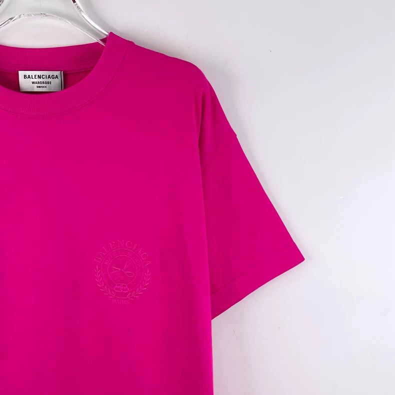 Balenciaga Balenciaga Pink Logo Letter Embroidered Wheat Pattern Cott Size US S / EU 44-46 / 1 - 3 Thumbnail