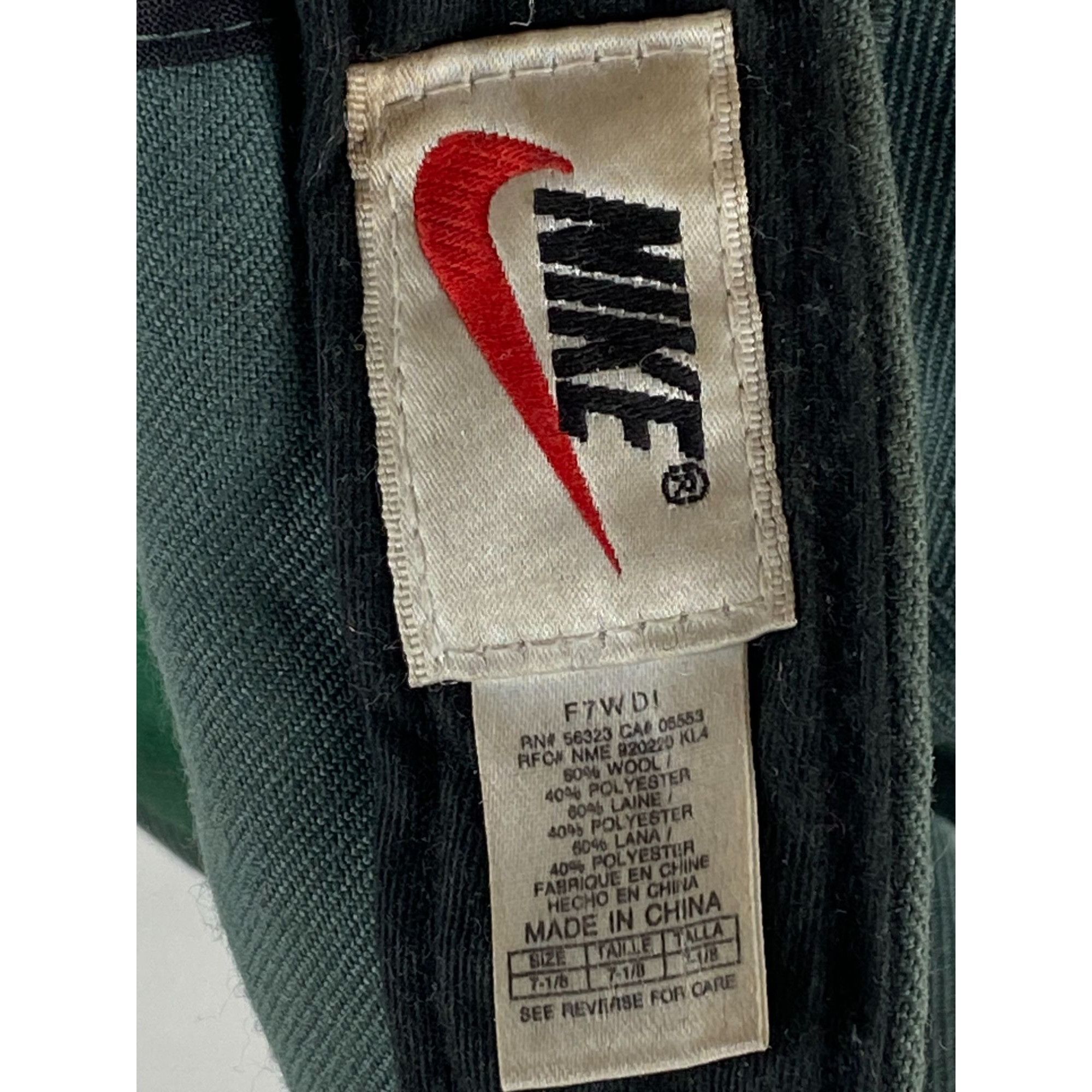 Nike Vintage 90s Nike Swoosh Embroidered Wool Fitted Hat Cap Gree Size ONE SIZE - 6 Thumbnail