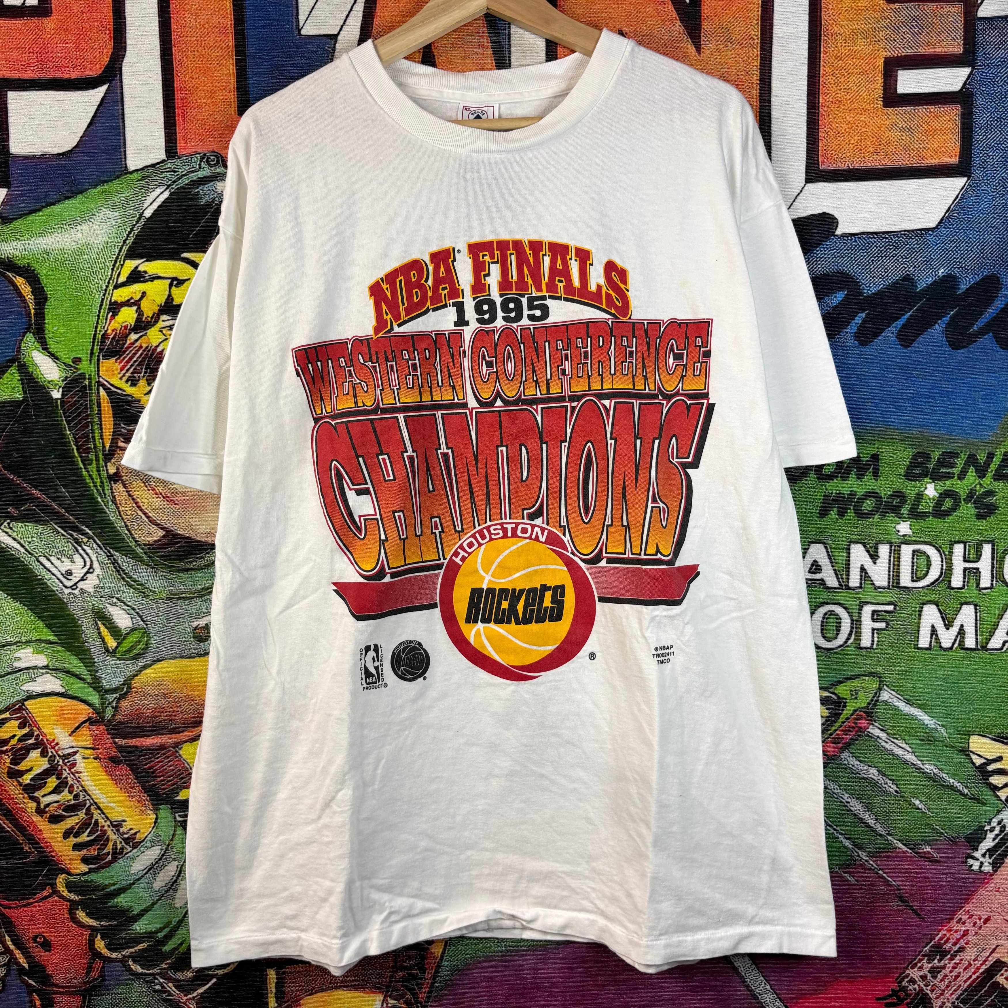 Vintage Vintage 1995 NBA WC Champions Houston Rockets Teee Size US XL / EU 56 / 4 - 1 Thumbnail