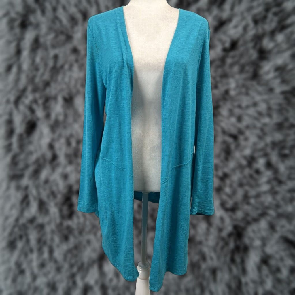 Vintage Chicos The Ultimate Tee Cardigan Womens Sz 1 Teal Green Long Sleeve Lightweight Cardigan Wearable Regular Women Teal Size XS / US 0-2 / IT 36-38 - 1 Thumbnail