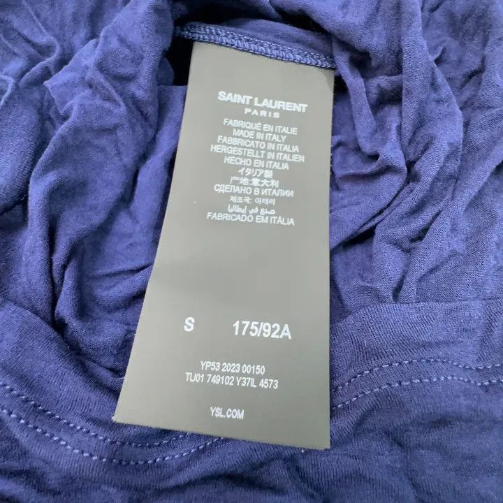 Saint Laurent Paris Saint Laurent Blue Short Sleeve Embroidered T-Shirt-2507 Size US S / EU 44-46 / 1 - 3 Thumbnail