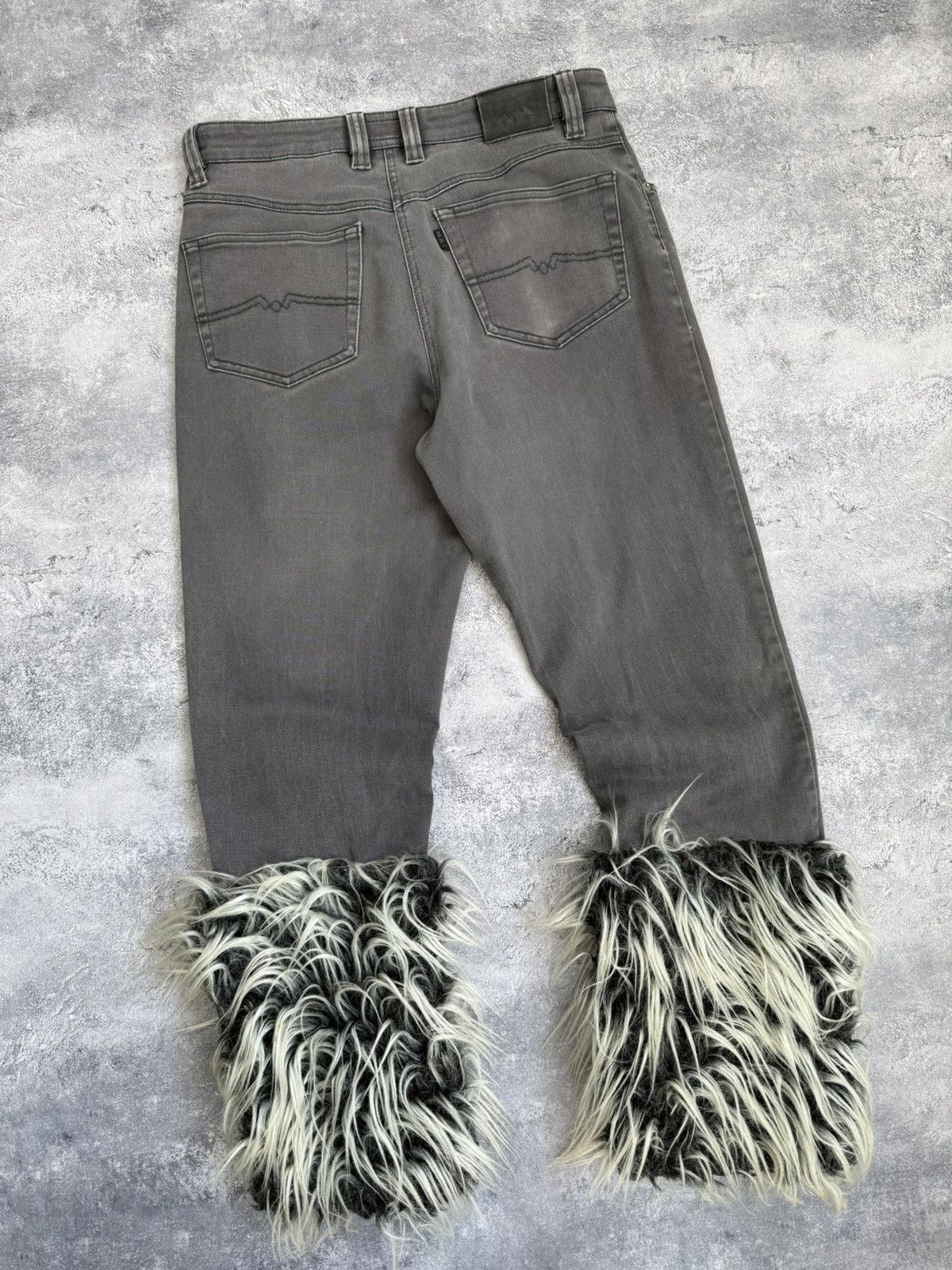 Hysteric Glamour VTG BALENCI X RICK OWENS STYLE MOHAUR FUR JEANS 90S Y2K Size US 32 / EU 48 - 17 Thumbnail