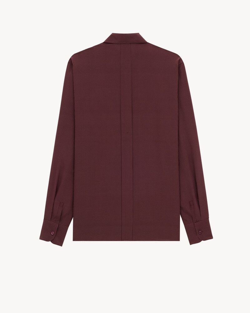 Saint Laurent Paris o1s1wg110126 Shirt in Dotted Silk Crepe in Red Size US S / EU 44-46 / 1 - 2 Thumbnail