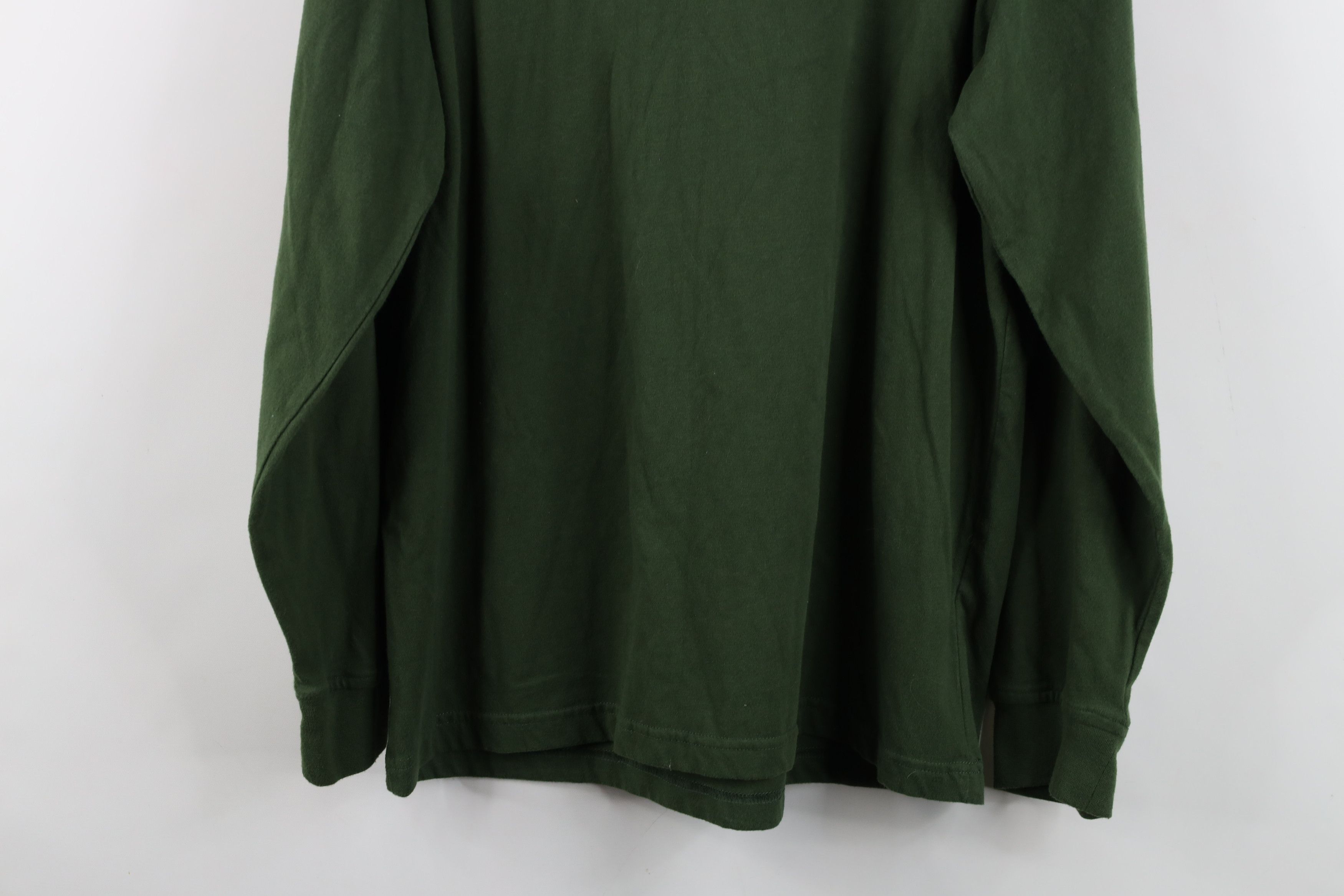 Vintage Vintage 90s Streetwear Blank Pocket Turtleneck T-Shirt Green Size US L / EU 52-54 / 3 - 14 Thumbnail