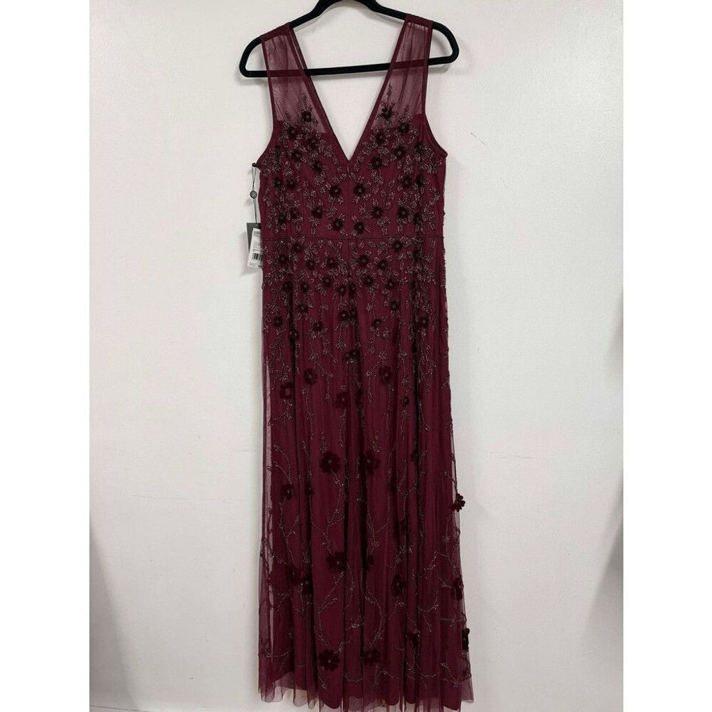 Adrianna Papell Adrianna Papell Beaded Gem Illusion Dress Gown Size 14 Size XL / US 12-14 / IT 48-50 - 6 Thumbnail