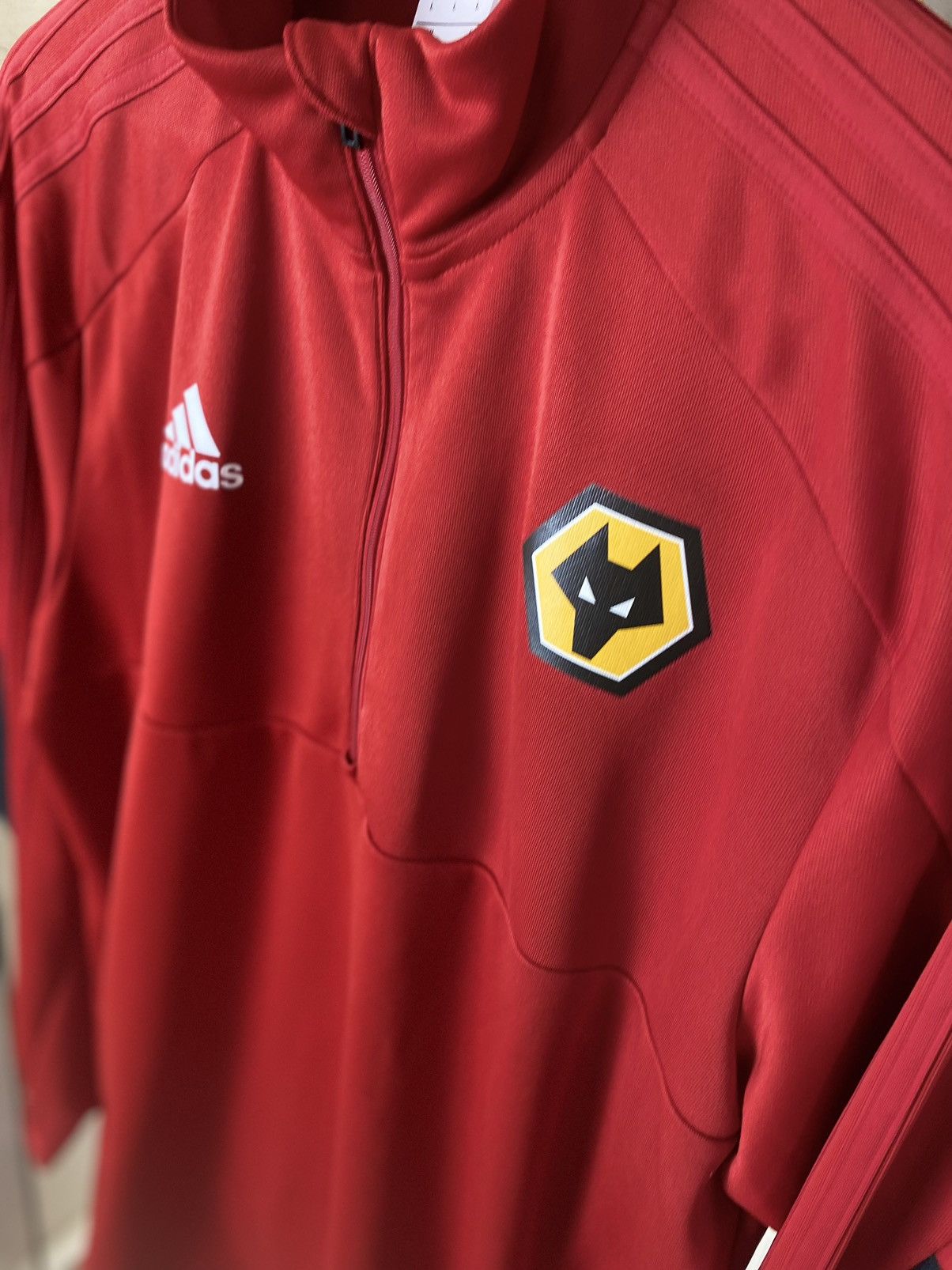 Adidas Adidas CLIMALITE Wolves Quarter-Zip Training Top | Red Tech Size US L / EU 52-54 / 3 - 2 Thumbnail