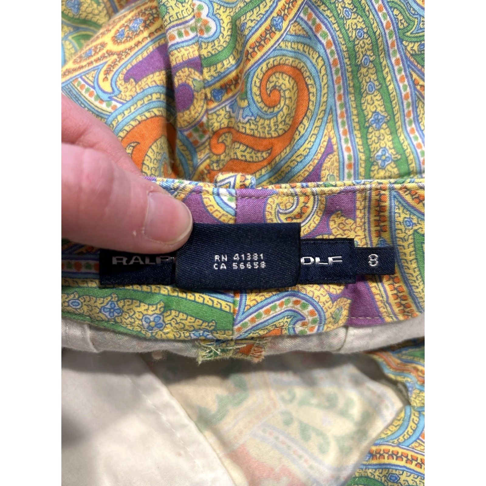 Ralph Lauren Ralph Lauren Golf Pants Womens Cropped Multicolor Paisley Print 8 Inseam 25 Peaceful 90s Art Festival Preppy City Beach Flower Tailored Size 30" / US 8 / IT 44 - 8 Thumbnail