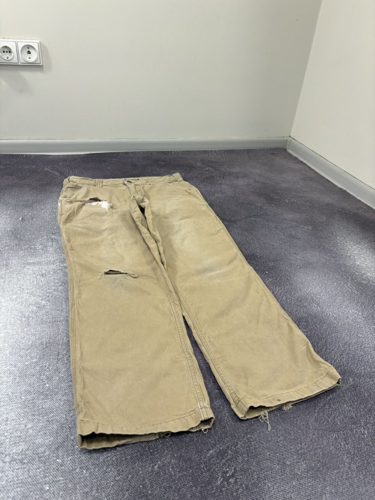 Carhartt Vintage Carhartt Y2K Workwear USA Beige Hype Carpenter Pants Size US 33 - 10 Thumbnail