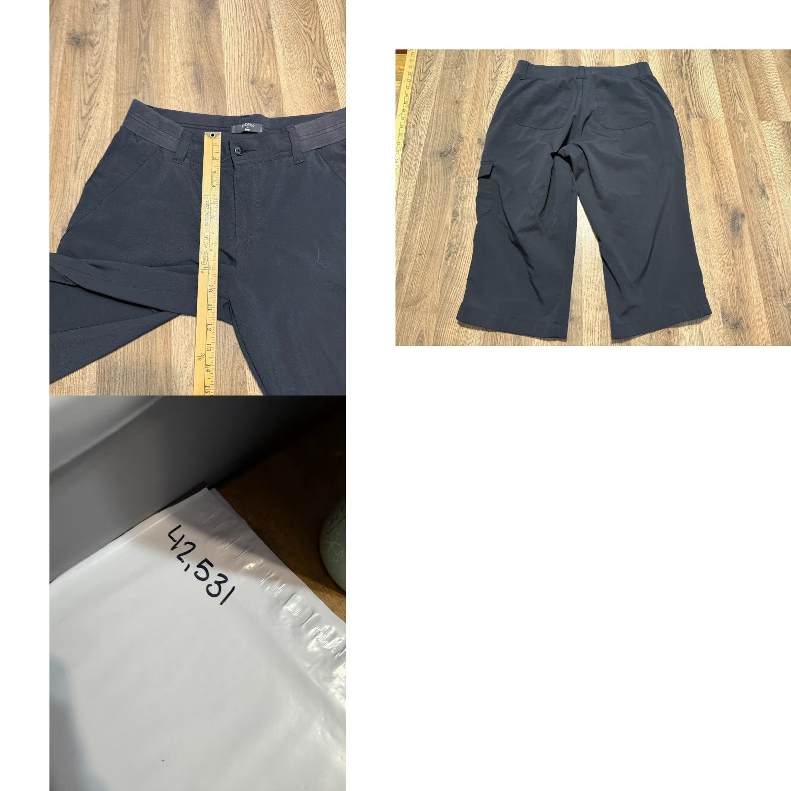 Lee Riders by Lee Pants Women's Capri Black Pockets Button Size M Regular Size 32" / US 10 / IT 46 - 8 Thumbnail