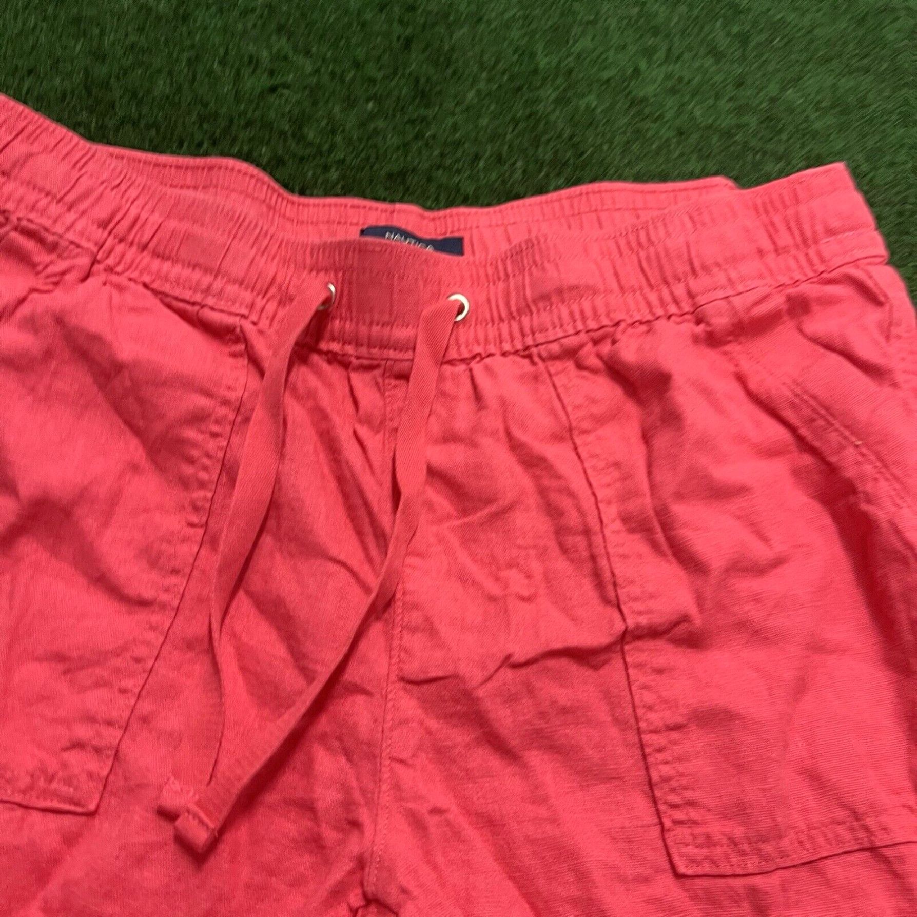 Nautica Nautica Shorts Womens Size L Pink Linen Blend Pull on Drawtring Pockets Casual Size 32" / US 10 / IT 46 - 2 Thumbnail