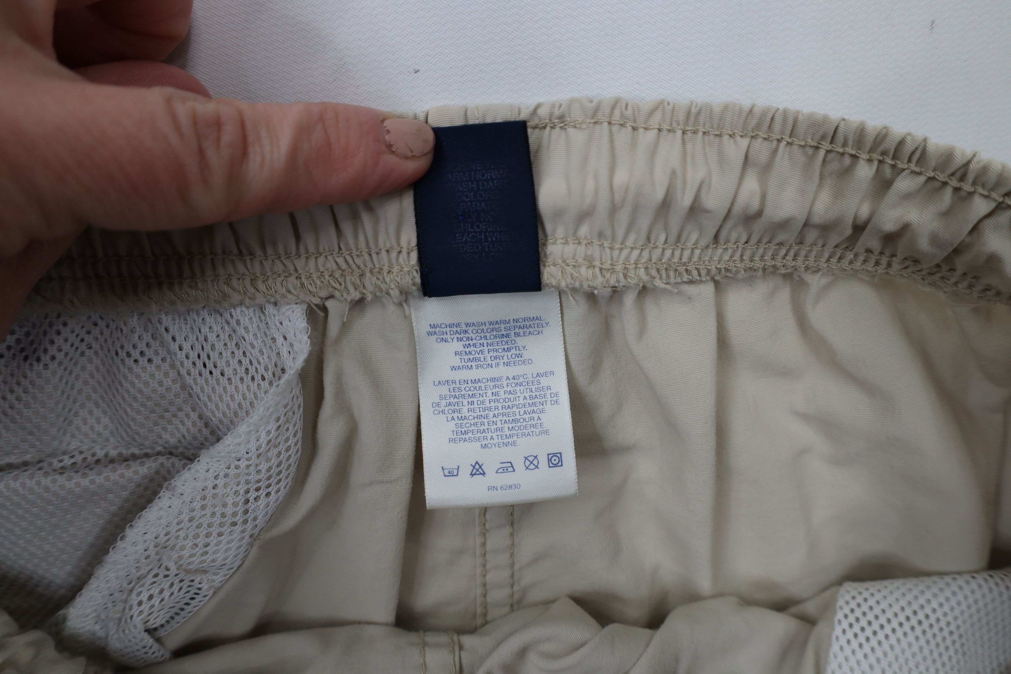 Lands' End × Vintage Vintage 90s Lands End Wide Leg Windbreaker Pants Beige USA Size 38" / US 16 / IT 52 - 9 Thumbnail