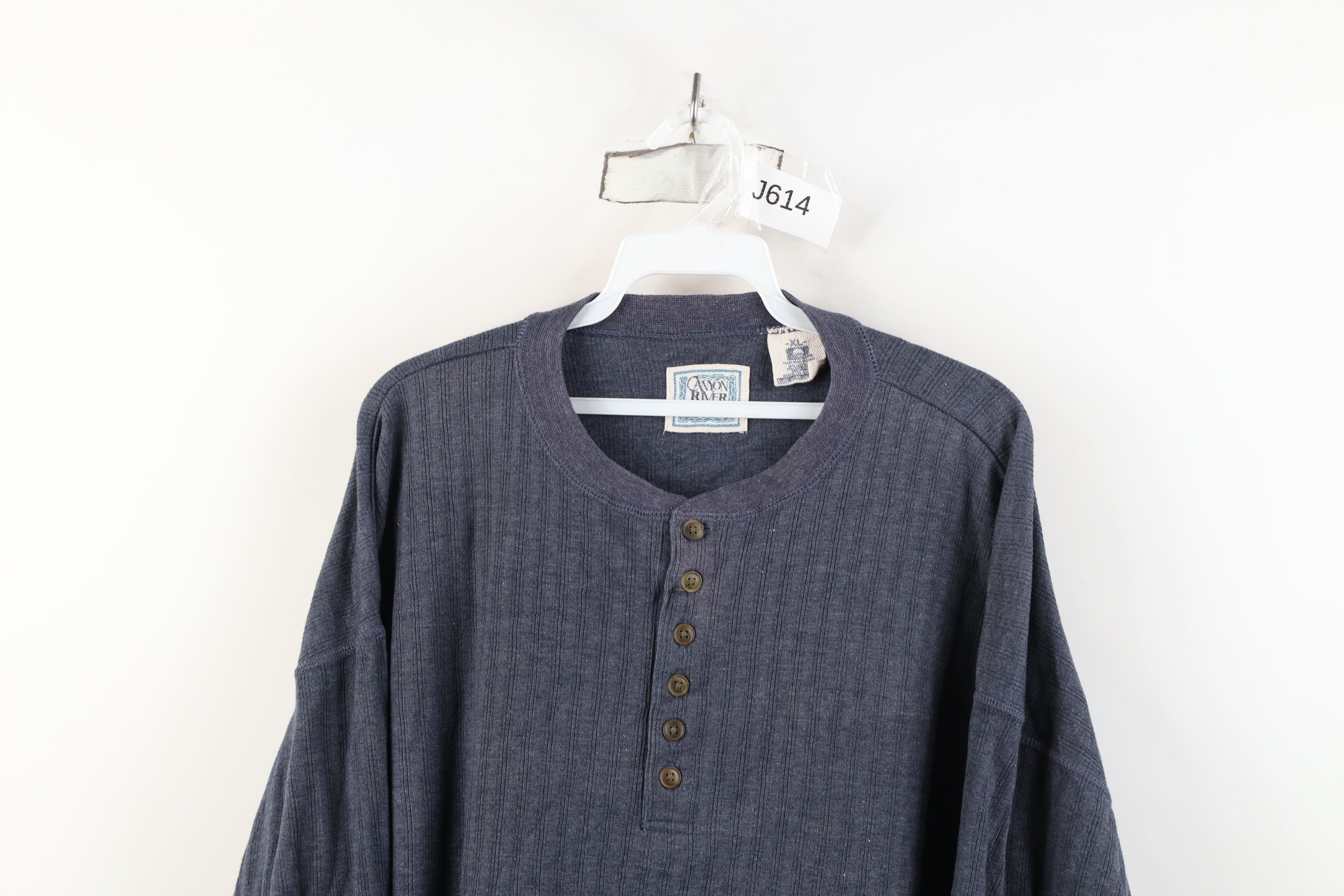 Vintage Vintage 90s Streetwear Knit Long Sleeve Henley T-Shirt Size US XL / EU 56 / 4 - 2 Thumbnail