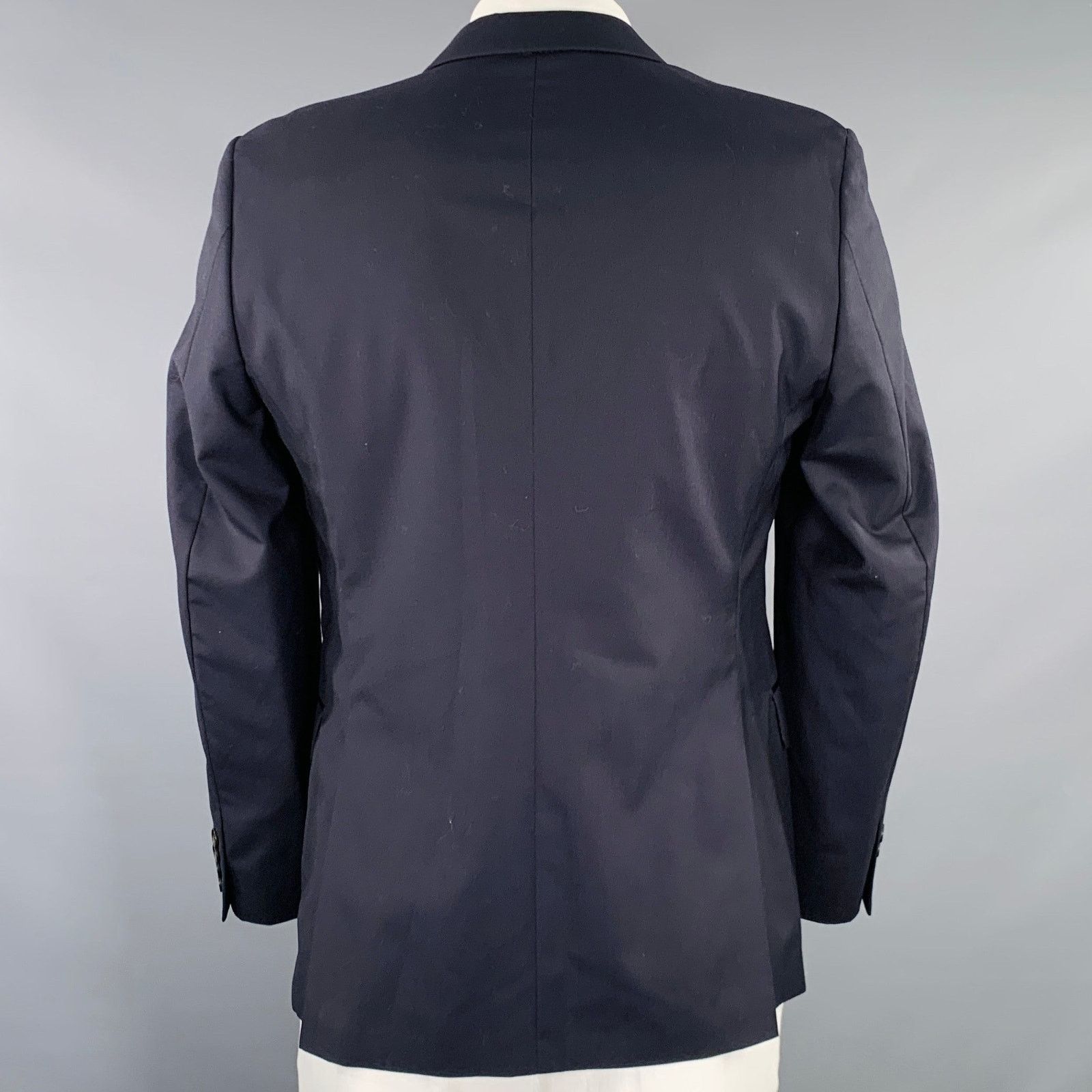 Duckie Brown DUCKIE BROWN Size 42 Navy Black Wool Tuxedo Sport Coat Size 42R - 4 Thumbnail