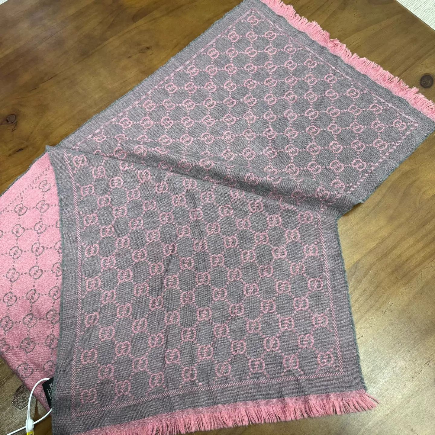 Gucci Gucci black & pink color blocked scarf Size ONE SIZE - 7 Thumbnail
