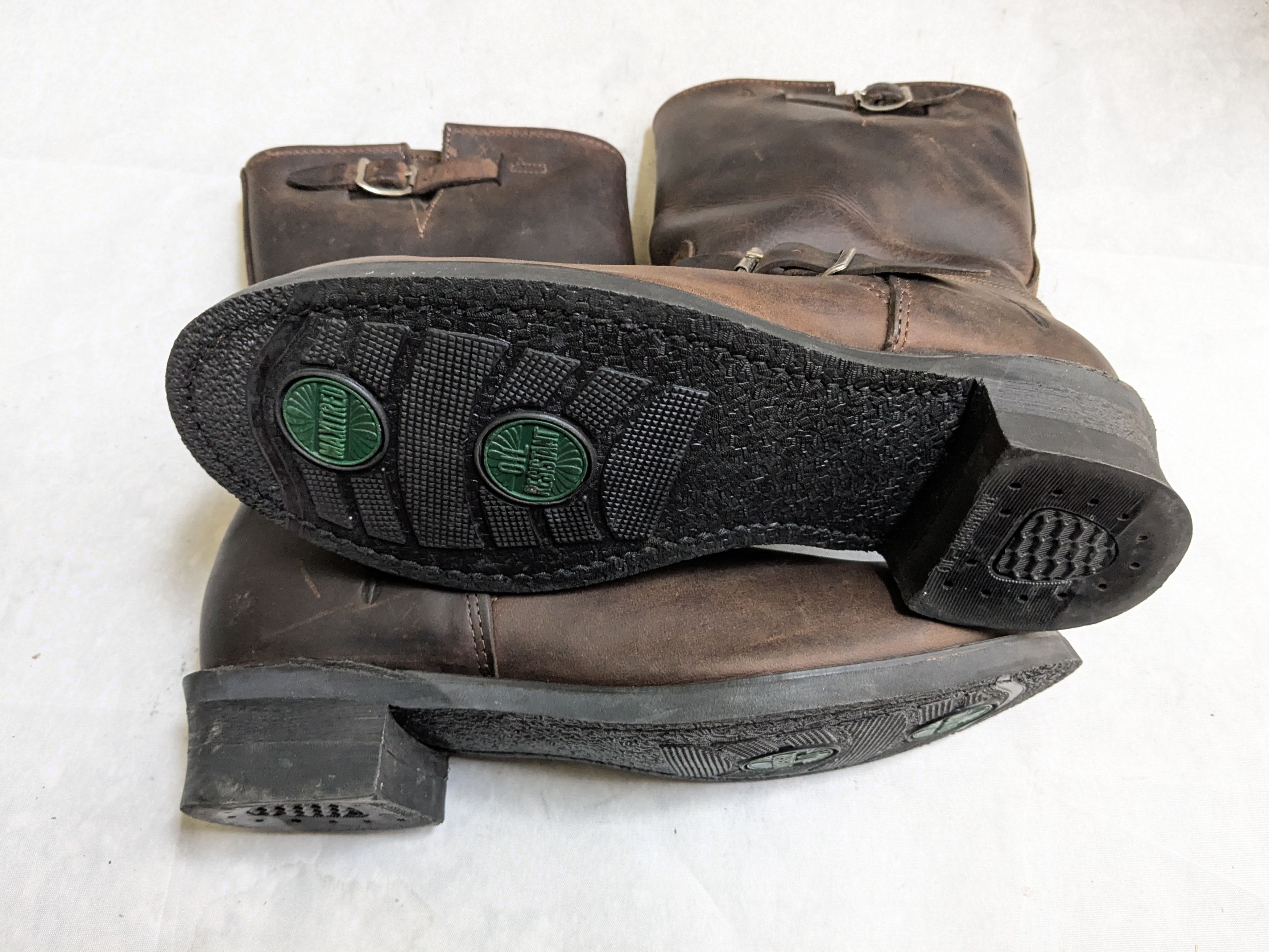 Frye Frye Engineer Boots Brown 10.5 M Leather Buckle Strap Size US 10.5 / EU 43-44 - 17 Thumbnail