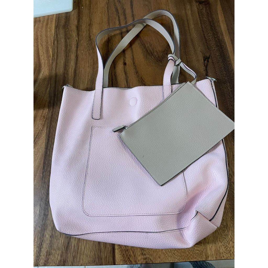 Unknown London Pink Faux Leather Purse Handbag Tote with wallet extra strap Size ONE SIZE - 2 Thumbnail