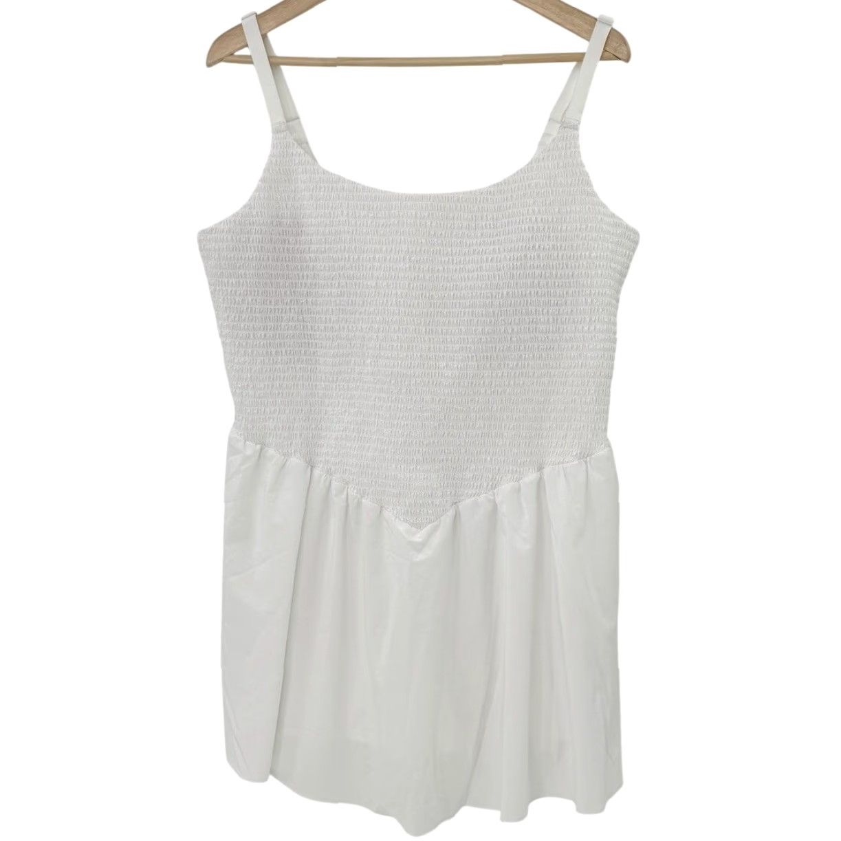 Vintage NWT Aerie Dress Smocked Flowy White Tank Dress XX L Preppy 79.85 Ladies Sleeveless Scoop Neck Short Dress Size XXL / US 16-18 / IT 52-54 - 2 Thumbnail