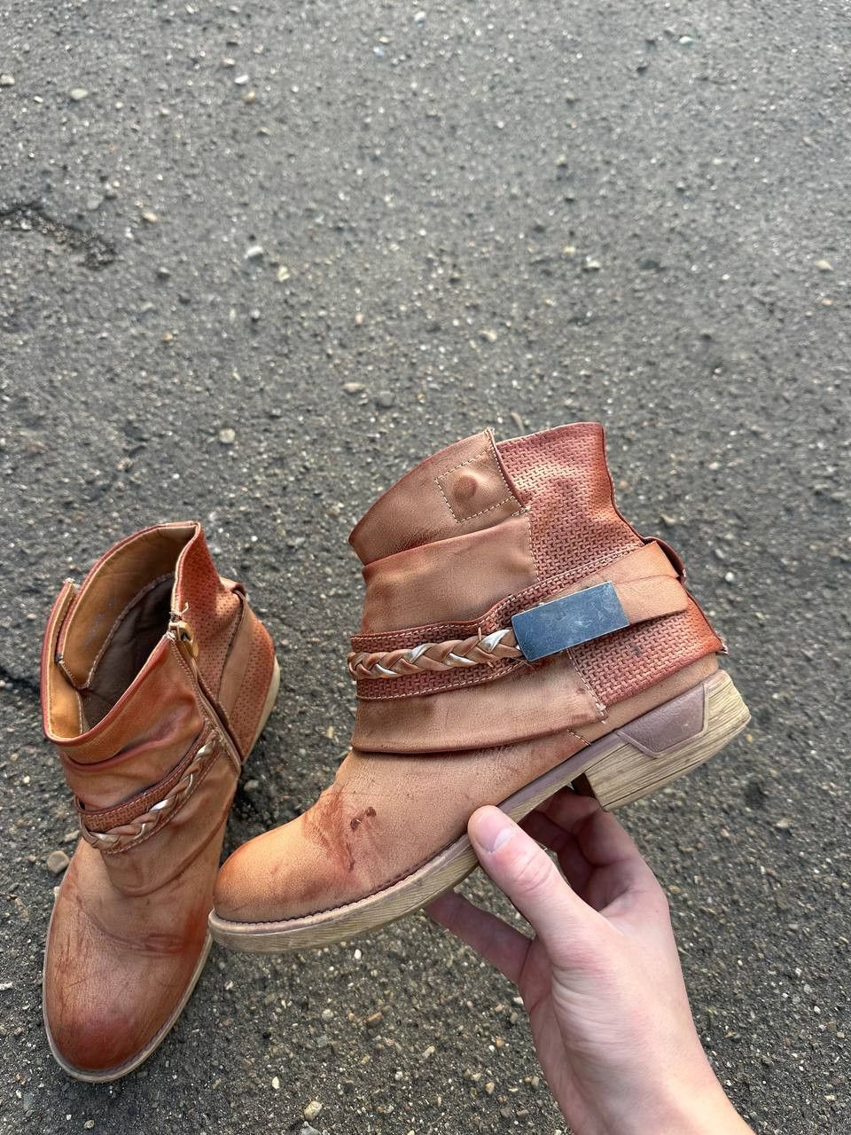 Vintage Western As 98 KMRii style Faded Moto High Boots Size US 7 / EU 40 - 1 Thumbnail